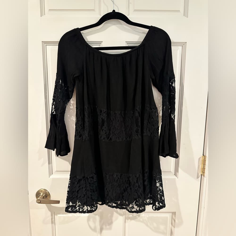Francesca's Collections Black Long Sleeve Dress - Thumbnail 6