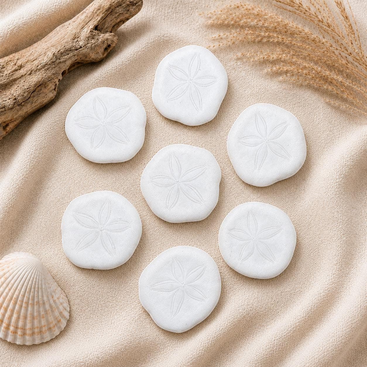 Natural Sea Cookie Sand Dollars – 1.25" Mini White Sea Biscuits for Crafts & Coastal Decor | Bulk Beach Wedding Favors - Thumbnail 2