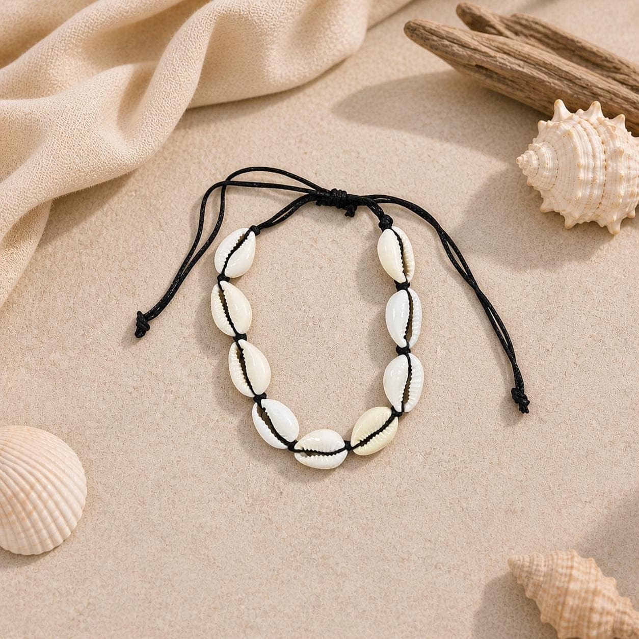 Handmade Cowrie Shell Bracelet – Adjustable Boho Beach Jewelry, Surfer Charm Gift (5 Colors) - Thumbnail 7