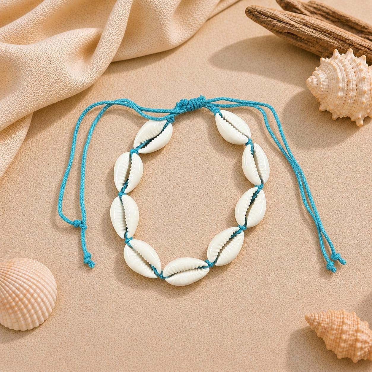 Handmade Cowrie Shell Bracelet – Adjustable Boho Beach Jewelry, Surfer Charm Gift (5 Colors) - Thumbnail 5