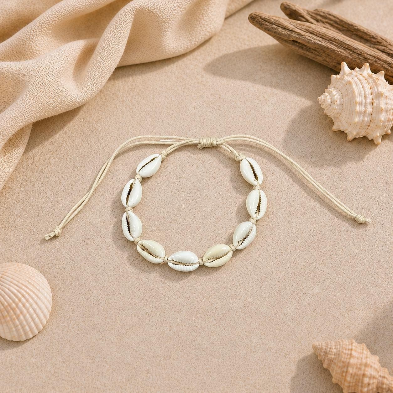 Handmade Cowrie Shell Bracelet – Adjustable Boho Beach Jewelry, Surfer Charm Gift (5 Colors) - Thumbnail 3