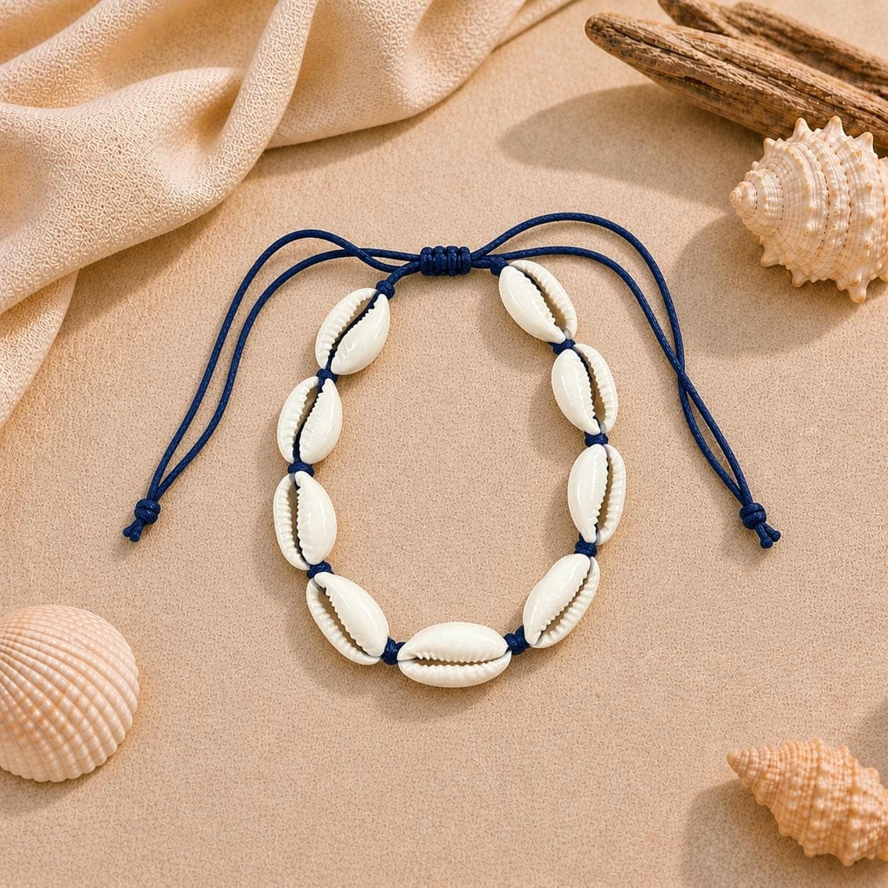 Handmade Cowrie Shell Bracelet – Adjustable Boho Beach Jewelry, Surfer Charm Gift (5 Colors) - Thumbnail 6
