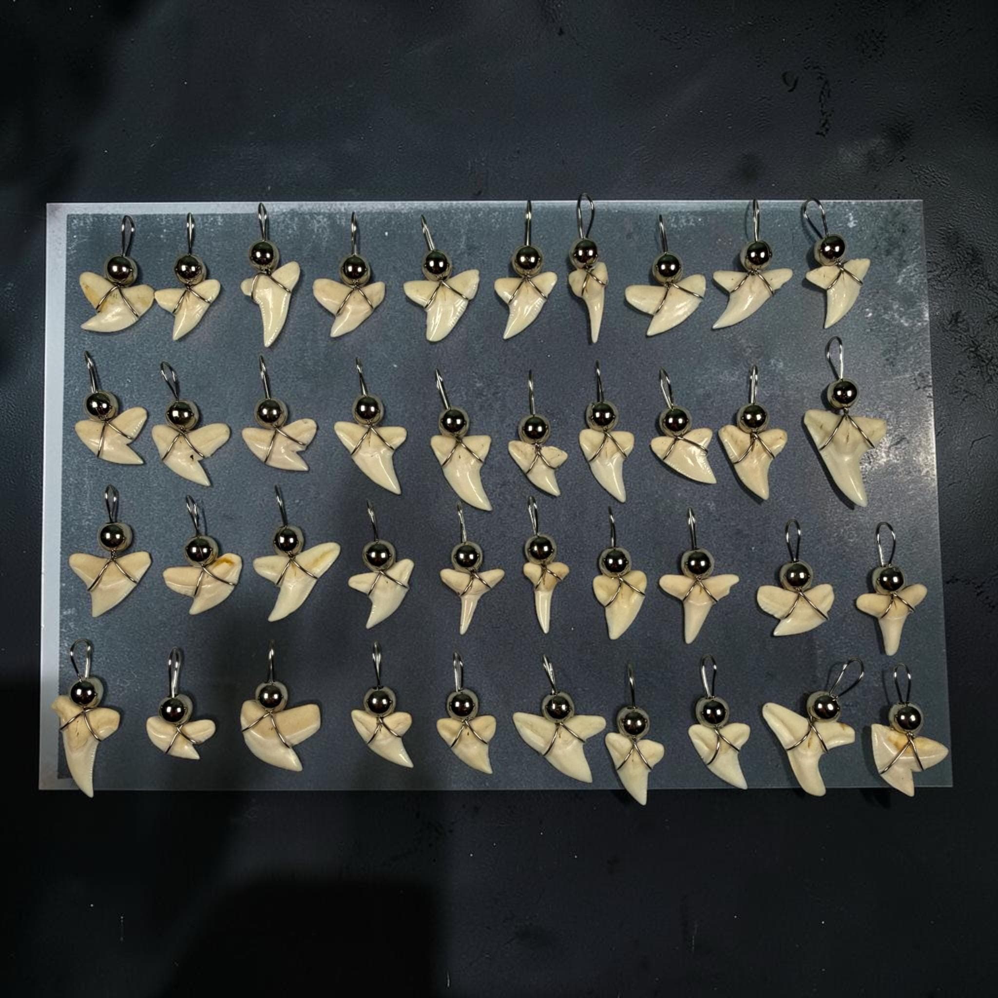 Authentic Tiger Shark Tooth Pendant – Wire‑Wrapped Necklace Charm | Bulk Shark Teeth for DIY Jewelry & Beach Gifts - Thumbnail 3