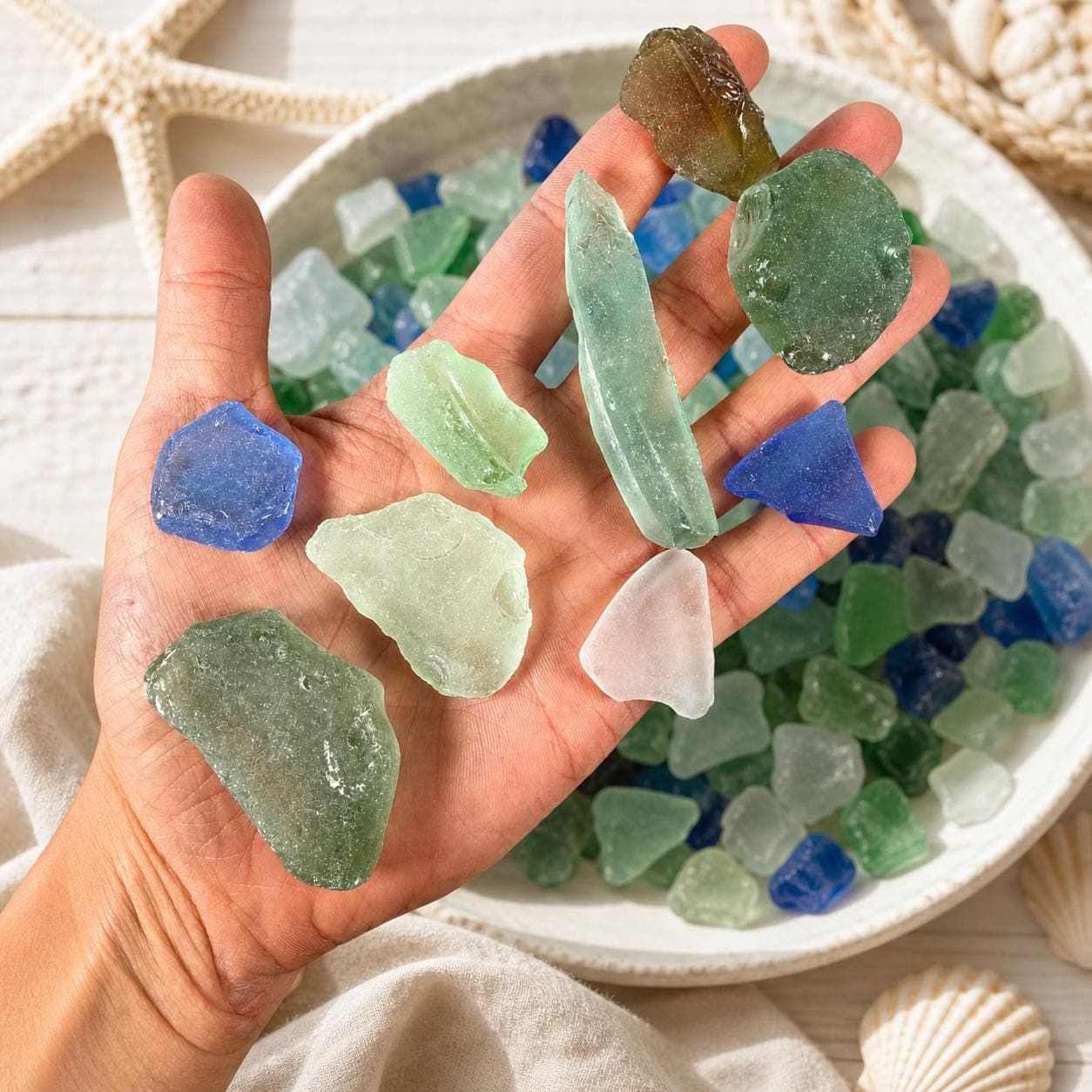 3 lb Pastel Sea Glass Lot for Crafts and Decor – Beach‑Tumbled Glass in White, Seafoam, Purple, Blue & Green - Thumbnail 3