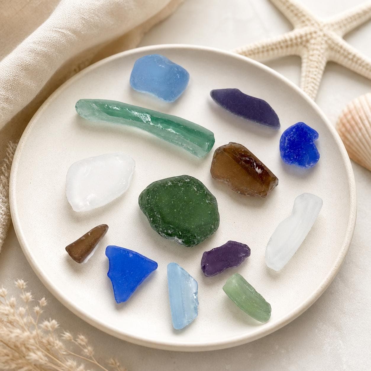 3 lb Pastel Sea Glass Lot for Crafts and Decor – Beach‑Tumbled Glass in White, Seafoam, Purple, Blue & Green - Thumbnail 5