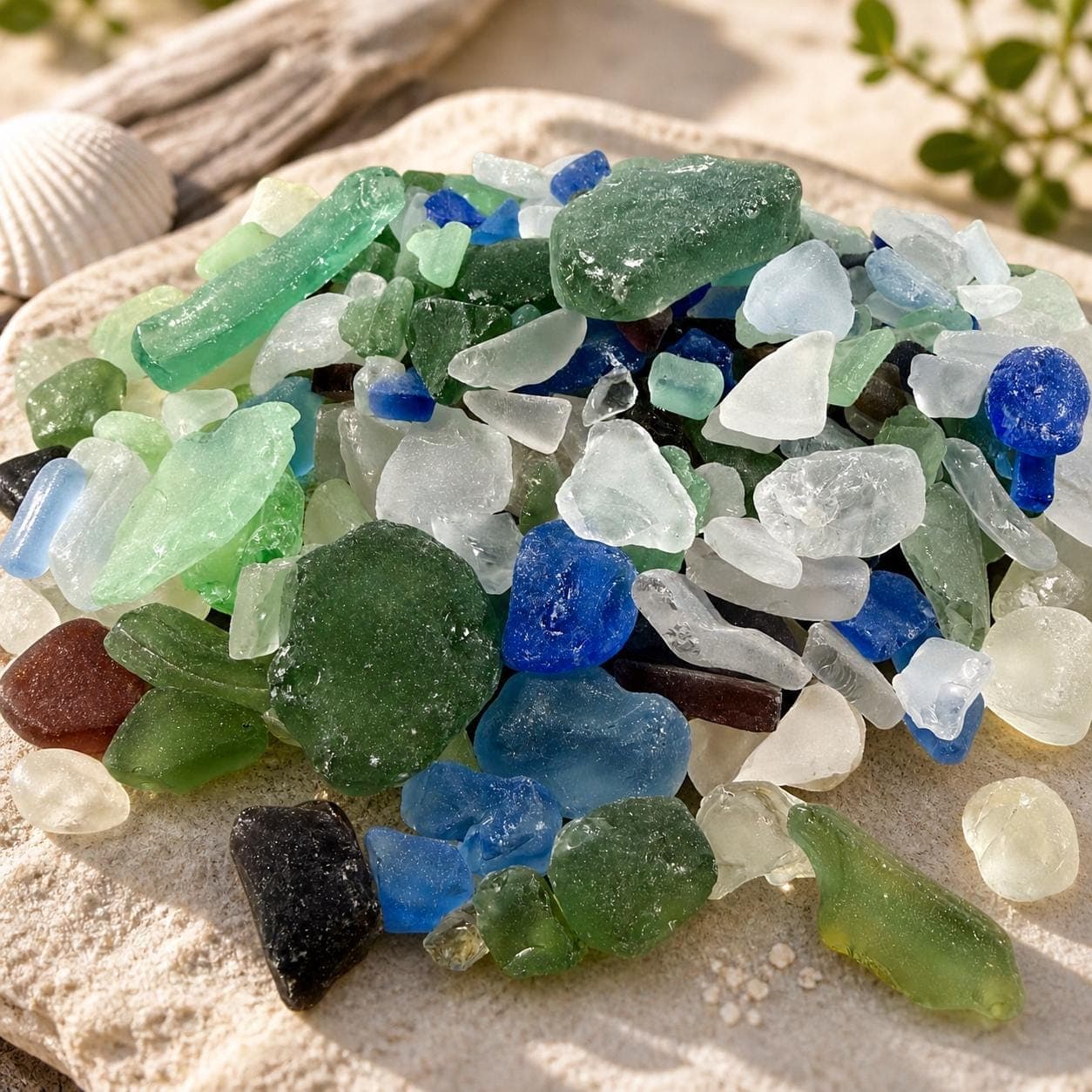 3 lb Pastel Sea Glass Lot for Crafts and Decor – Beach‑Tumbled Glass in White, Seafoam, Purple, Blue & Green - Thumbnail 4