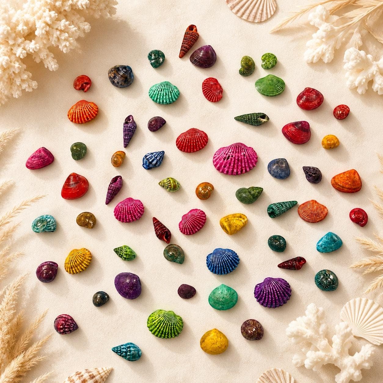 Rainbow Dyed Tiny Seashells Mix – 8oz to 2lb Lots | Micro Sea Shell Beads for Resin, Jewelry, Crafts & Mermaid Decor - Thumbnail 2