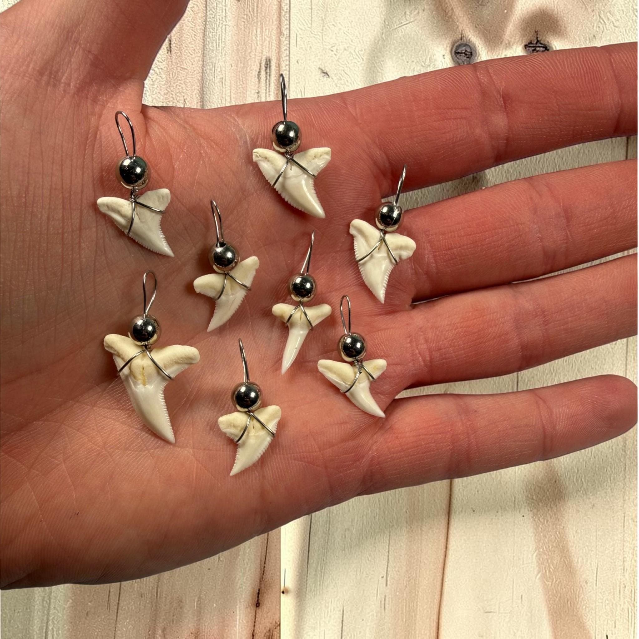Authentic Tiger Shark Tooth Pendant – Wire‑Wrapped Necklace Charm | Bulk Shark Teeth for DIY Jewelry & Beach Gifts - Thumbnail 2