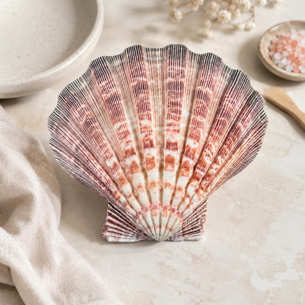 Real Purple Lion’s Paw Shell – 5–6" Natural Seashell for Crafts & Coastal Decor - Thumbnail 2