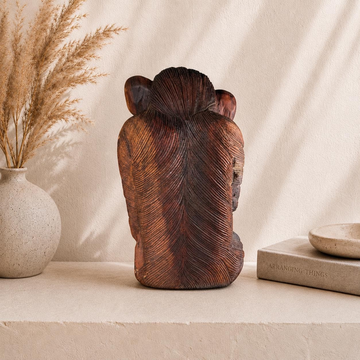 Happy Monkey – Hand‑Carved Wooden Monkey Flipping the Bird - Thumbnail 3
