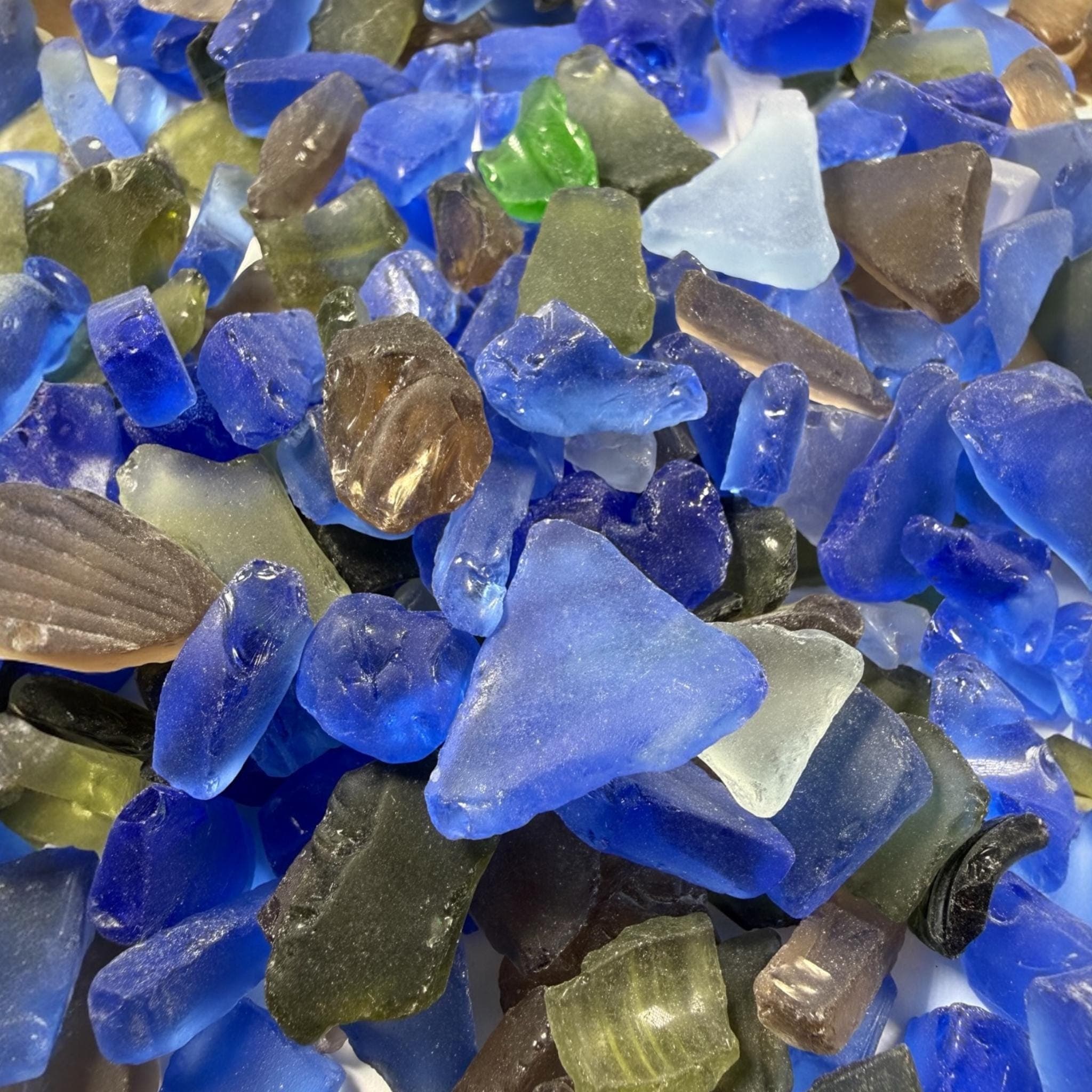 Bulk Sea Glass Mix – Blue Coastal Craft Glass for Jewelry, Decor, Mosaics