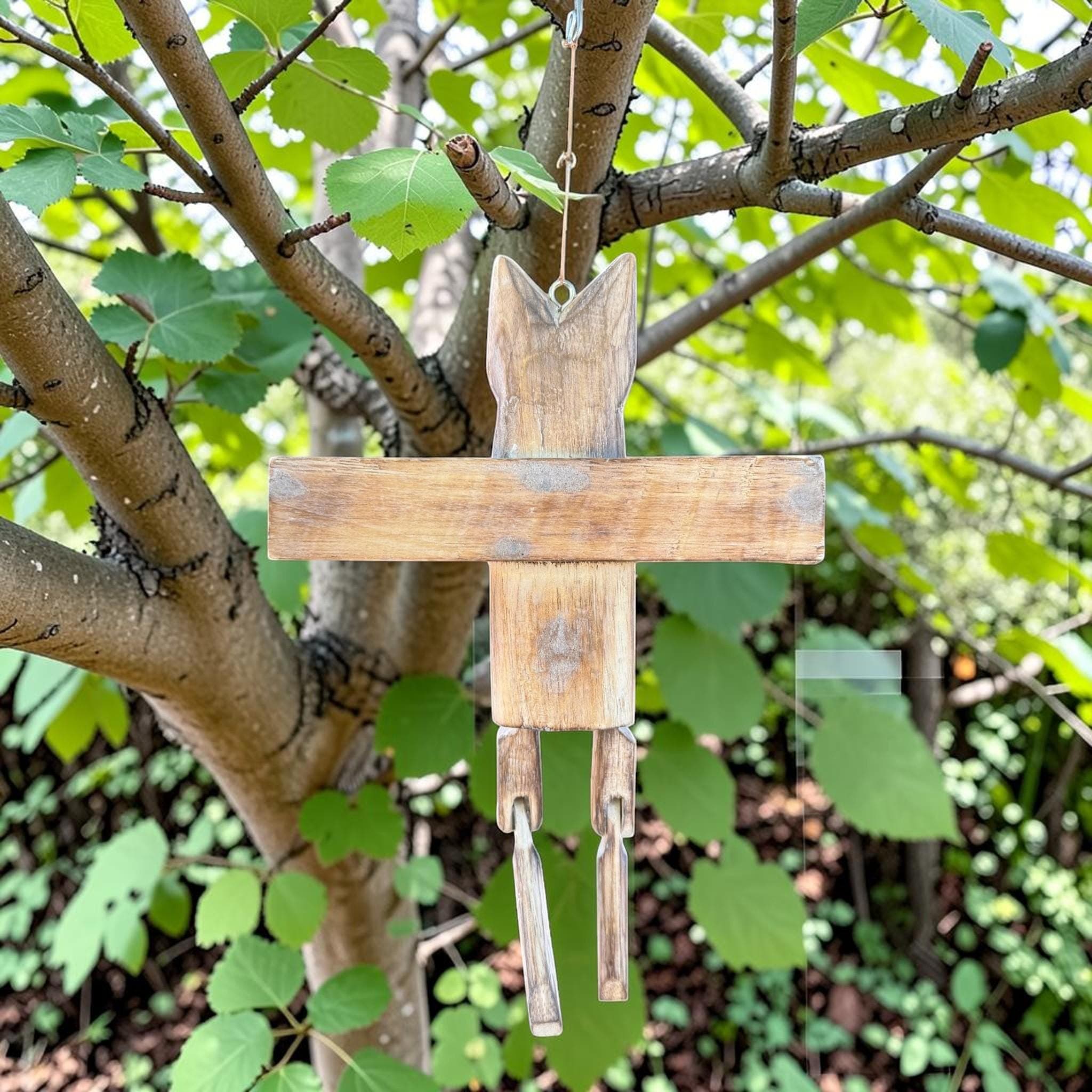 Funny Cat Wooden Bird Feeder – “Free Bird Seed” Rustic Garden Decor - Thumbnail 8