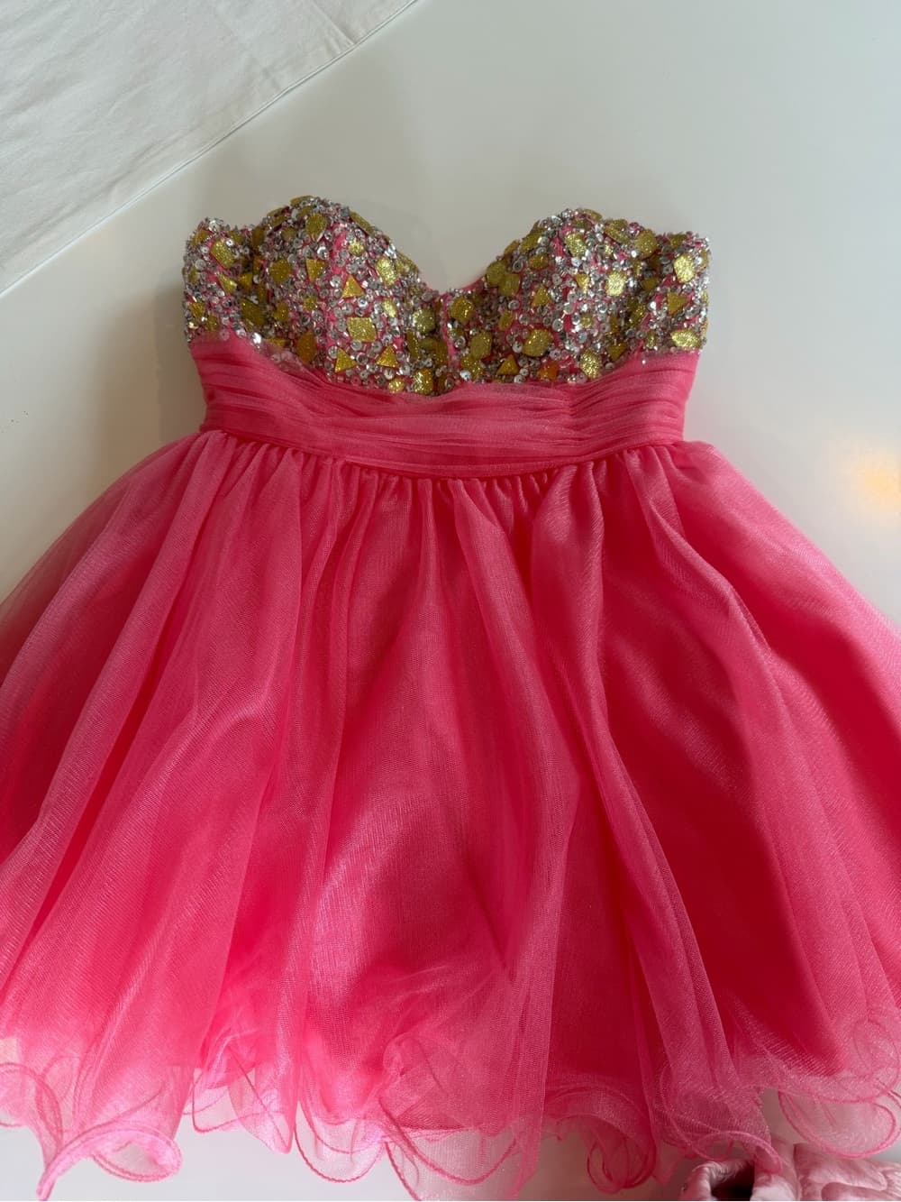 Couture Hand-Beaded Coral Gown