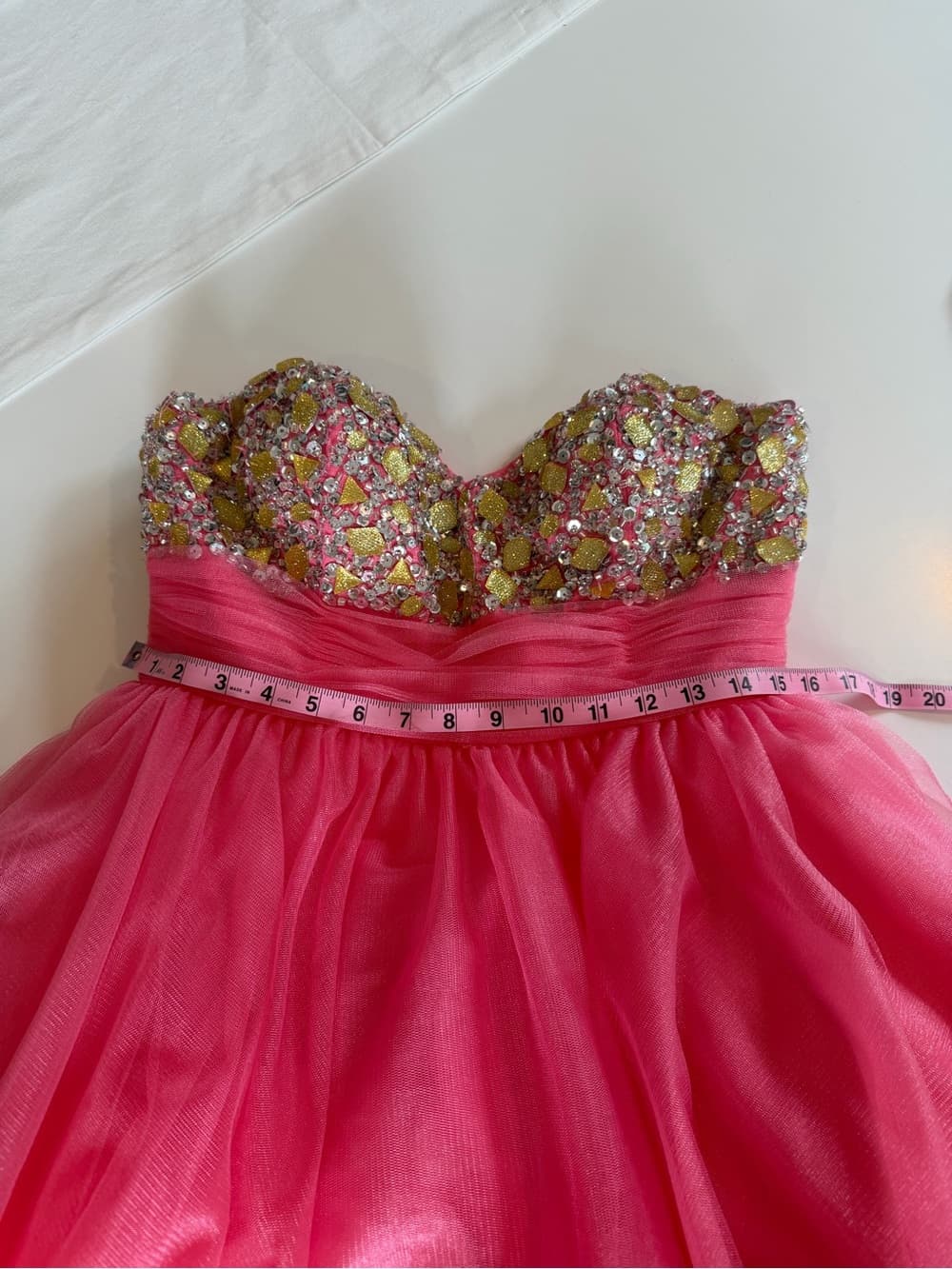 Couture Hand-Beaded Coral Gown - Thumbnail 2