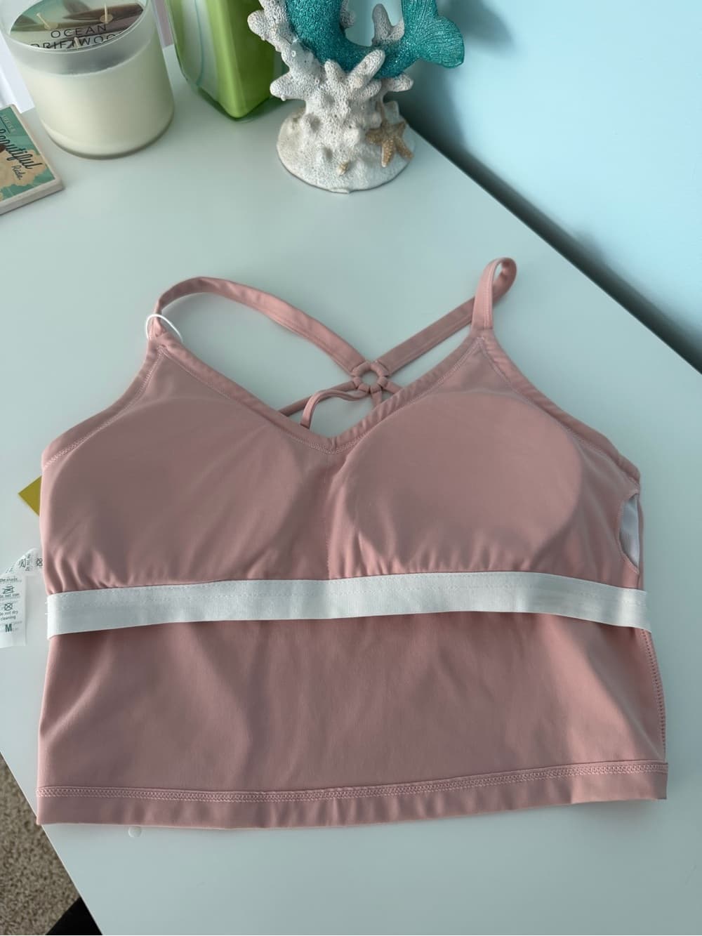 NWT Ballet Slipper Pink Strappy Crop Top - Thumbnail 3