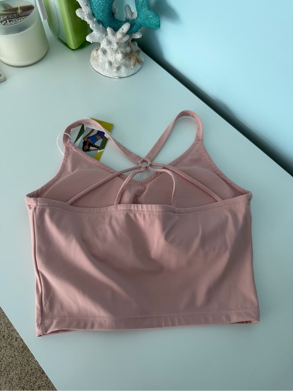 NWT Ballet Slipper Pink Strappy Crop Top