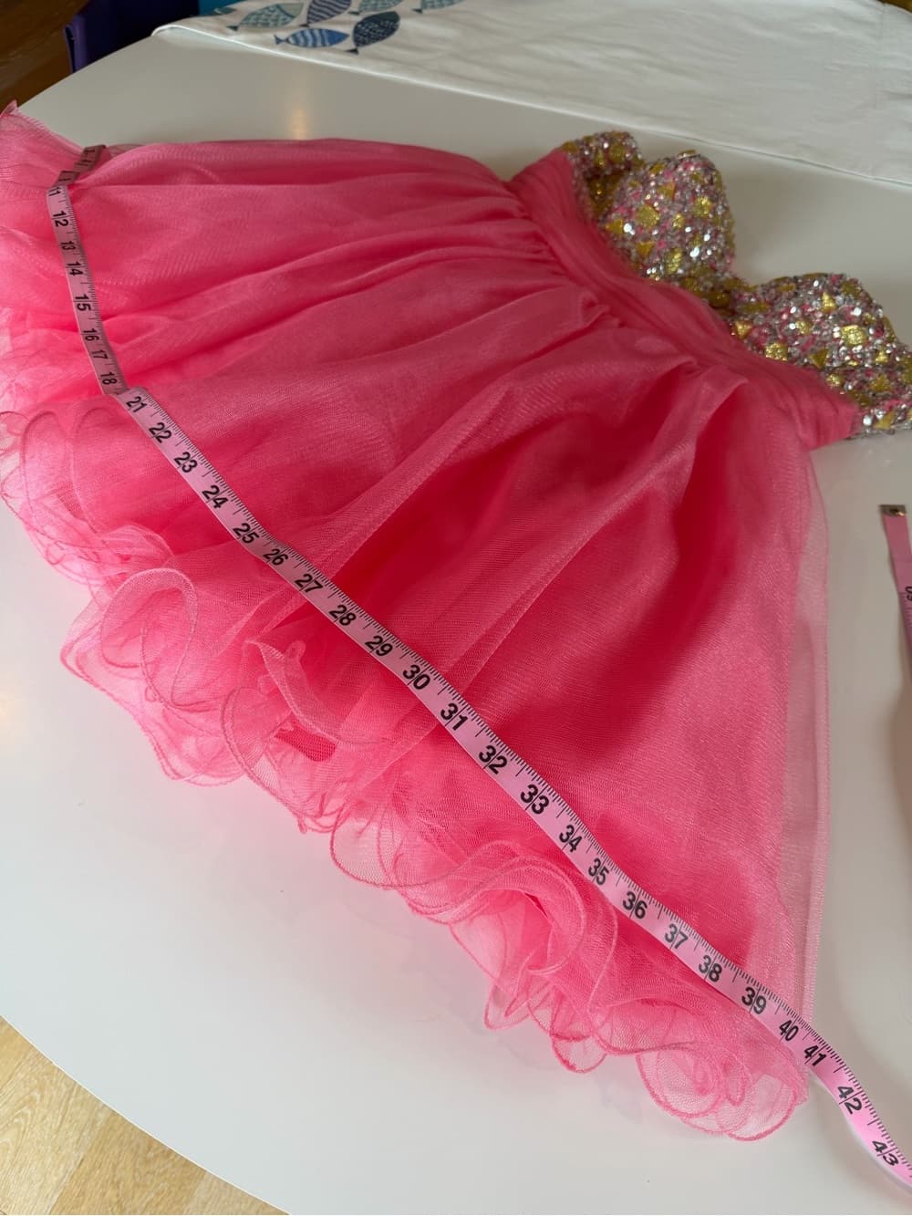 Couture Hand-Beaded Coral Gown - Thumbnail 5