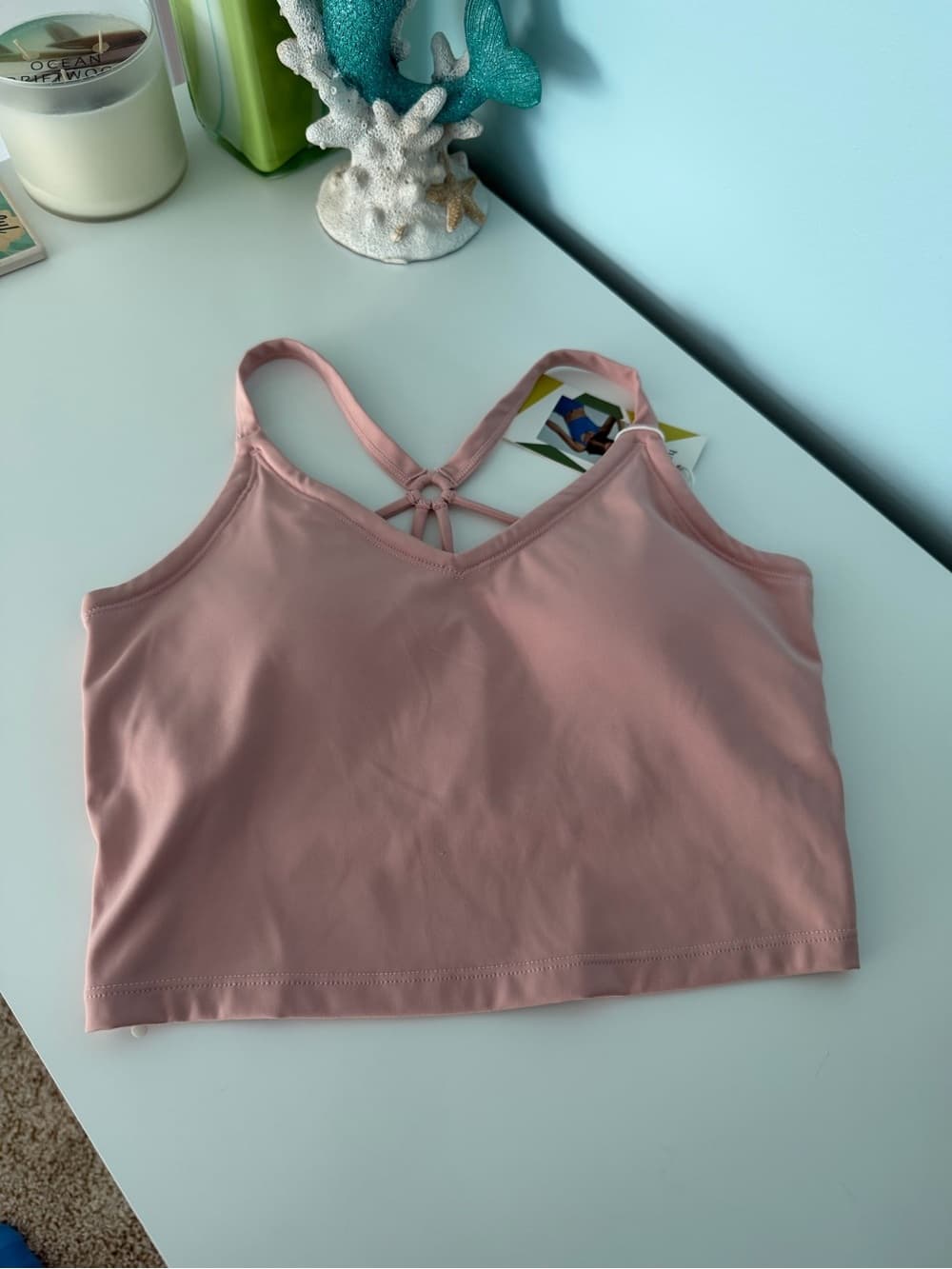 NWT Ballet Slipper Pink Strappy Crop Top - Thumbnail 8