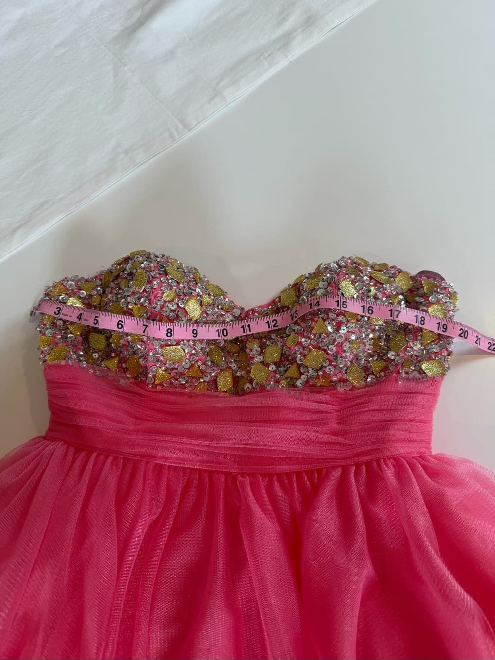 Couture Hand-Beaded Coral Gown - Thumbnail 3