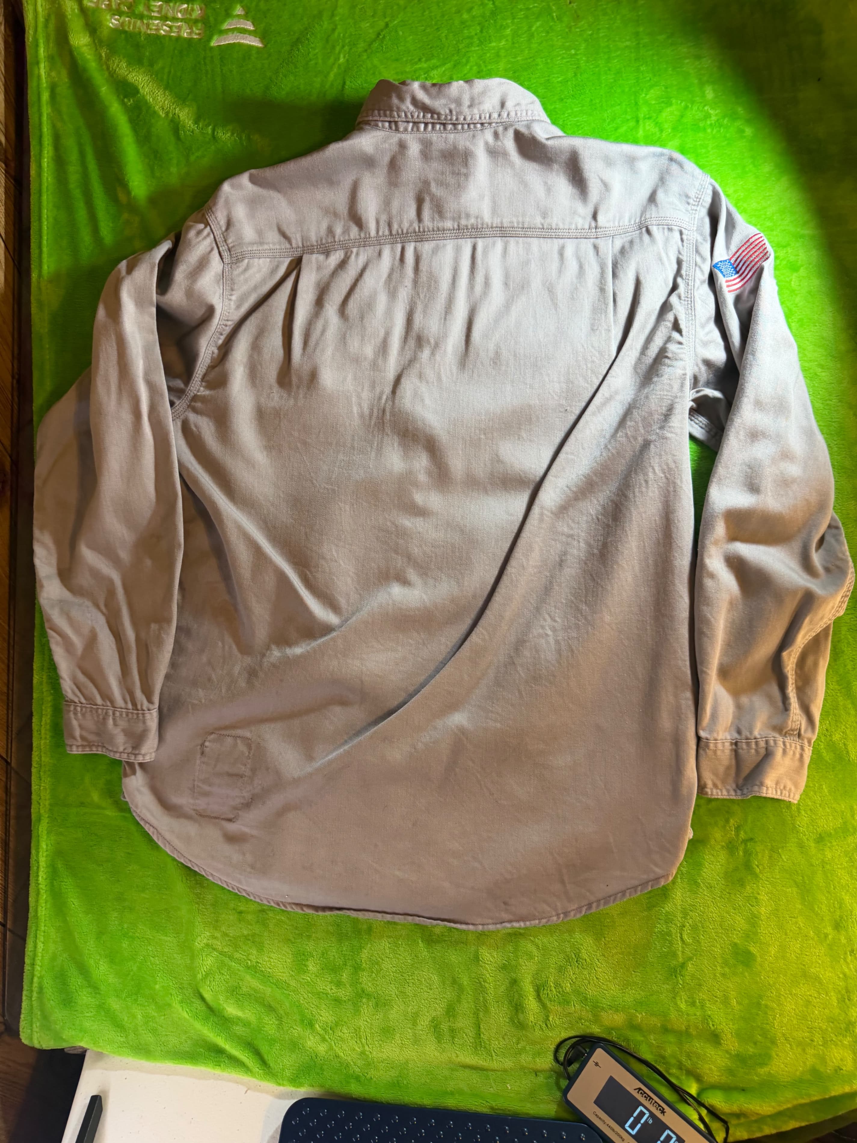Carhartt FR FRS003 Flame Resistant Work Shirt Mens Large Khaki CAT2 NFPA - Thumbnail 2