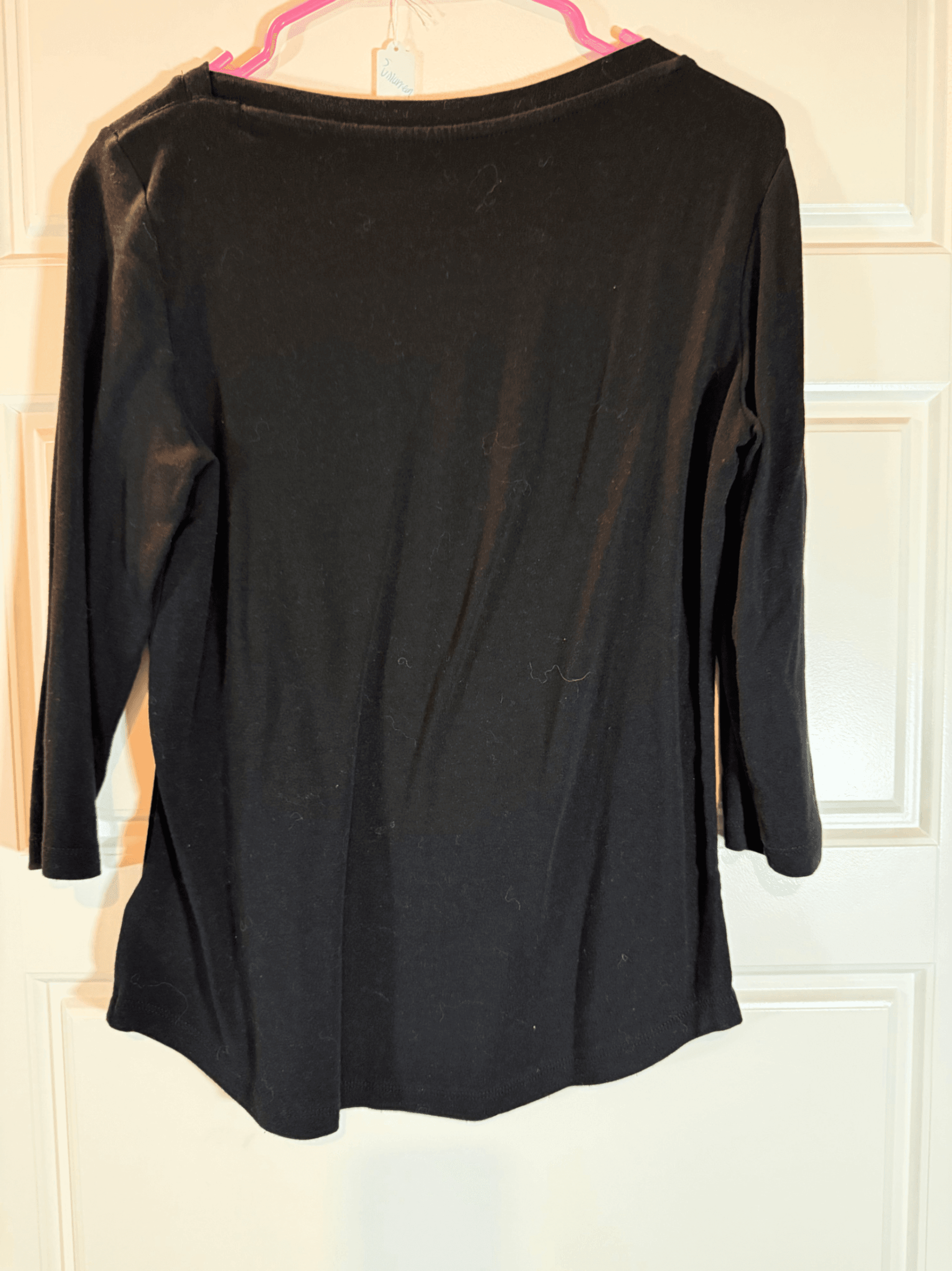 JNY Black Long Sleeve Top Size M - Thumbnail 2