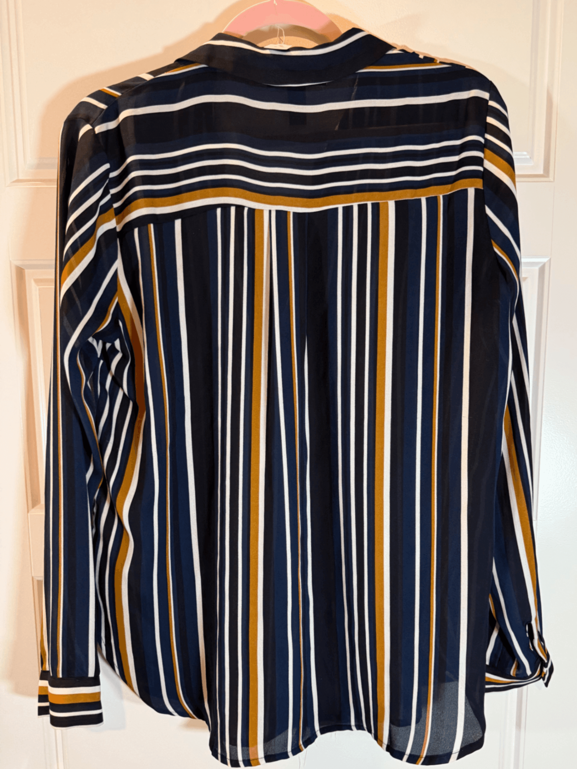 Forever 21 Striped Long Sleeve Blouse Size L - Thumbnail 2