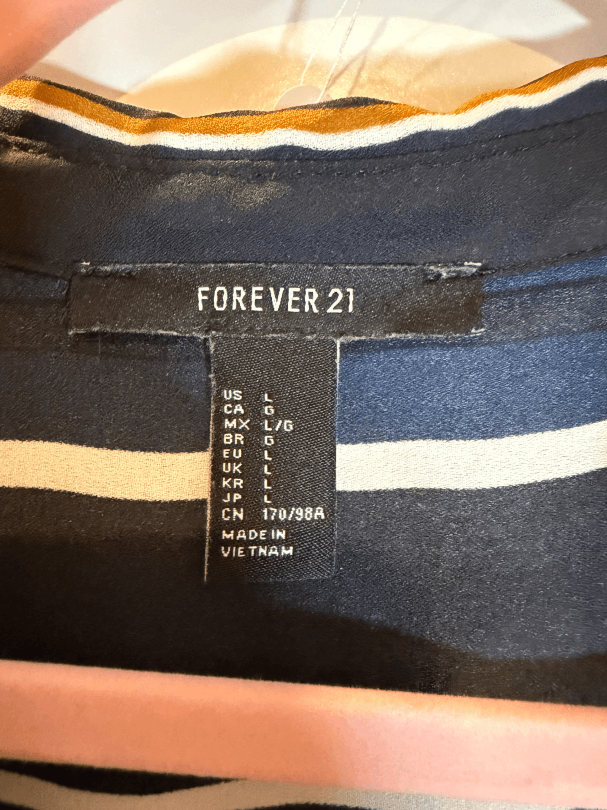 Forever 21 Striped Long Sleeve Blouse Size L - Thumbnail 3