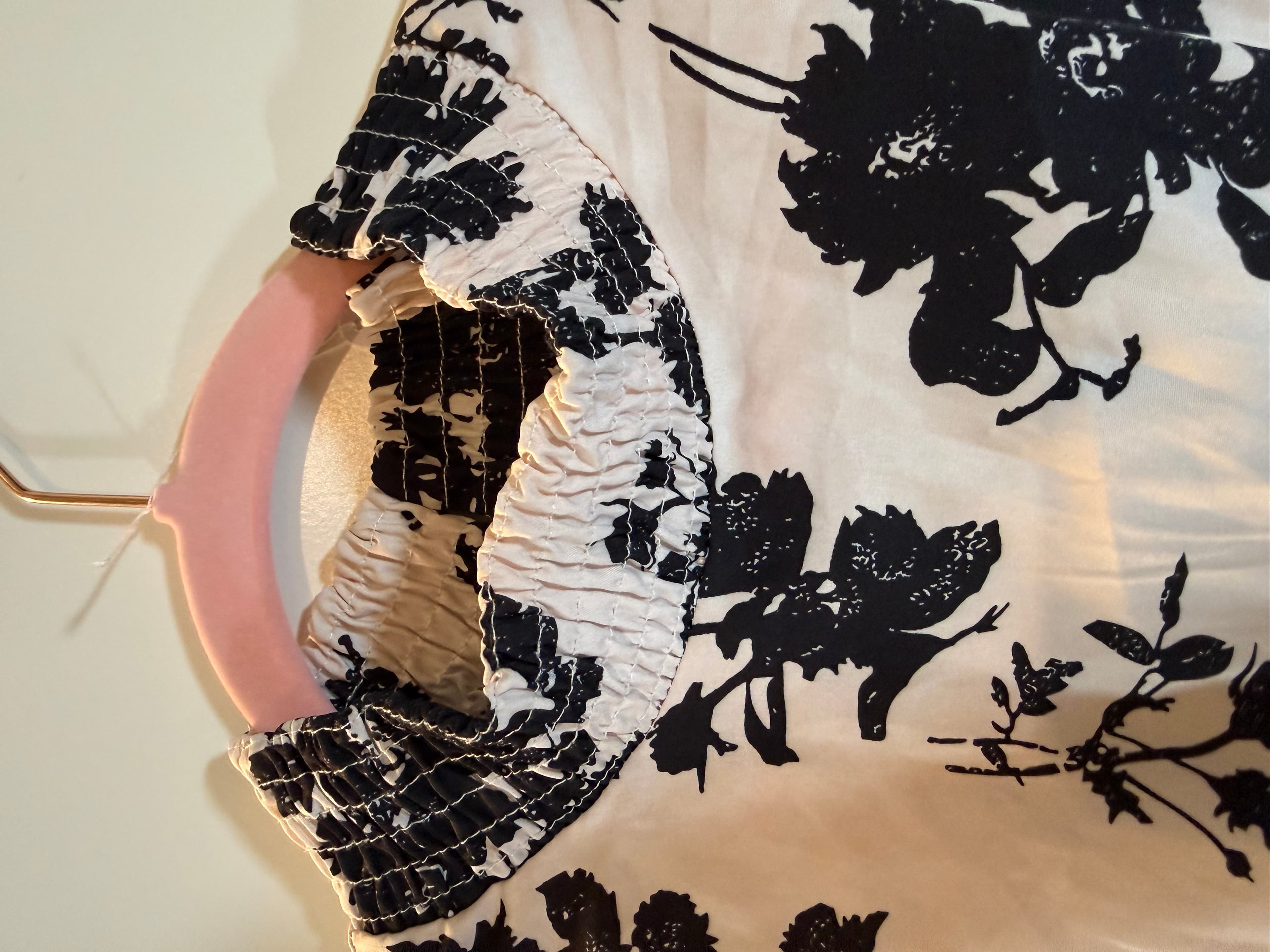 Floral Long Sleeve Smocked Dress Size L - Thumbnail 3