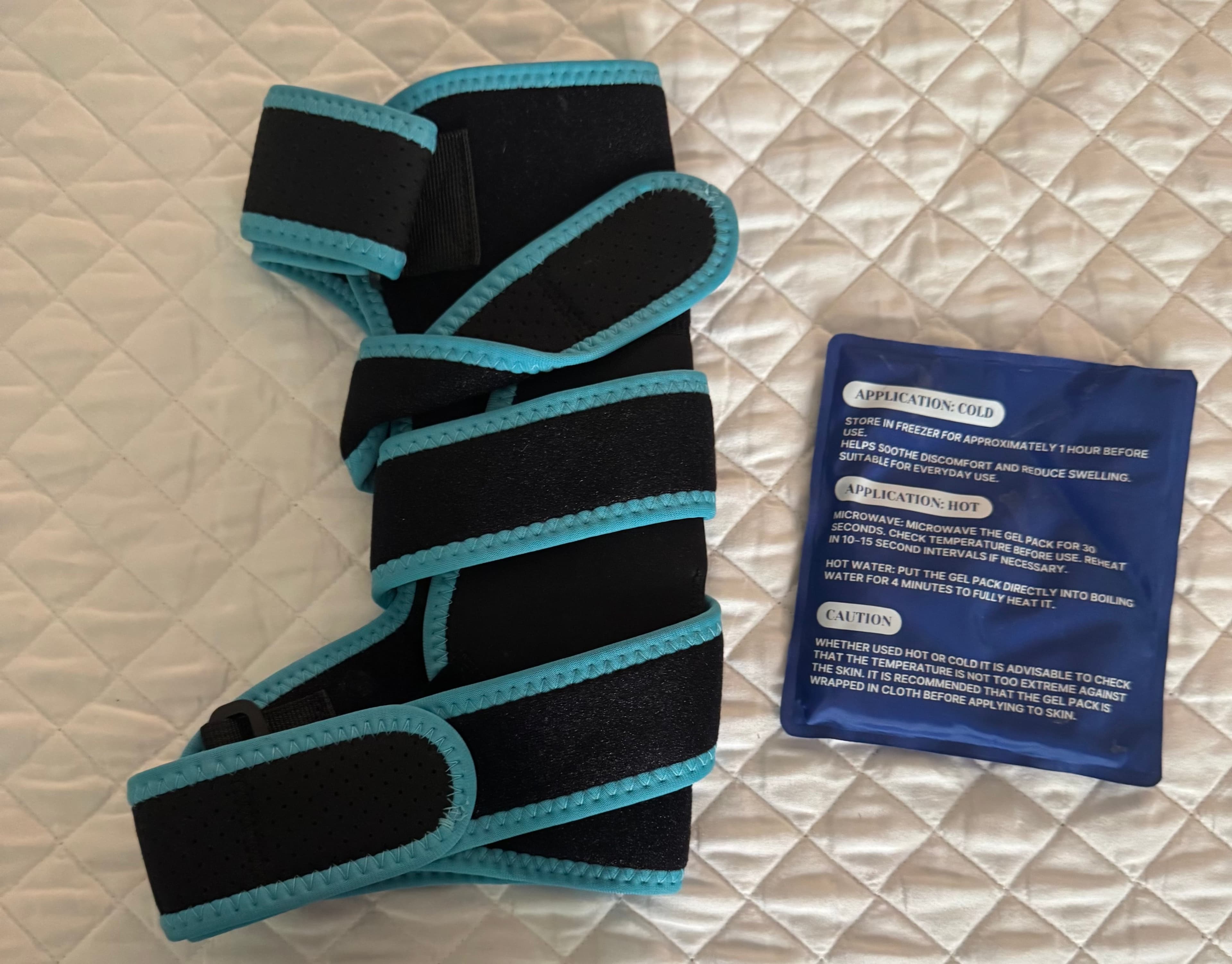 Premium Black & Blue Ankle Brace with Hot/Cold Pack – Adjustable Compression Support - Thumbnail 3