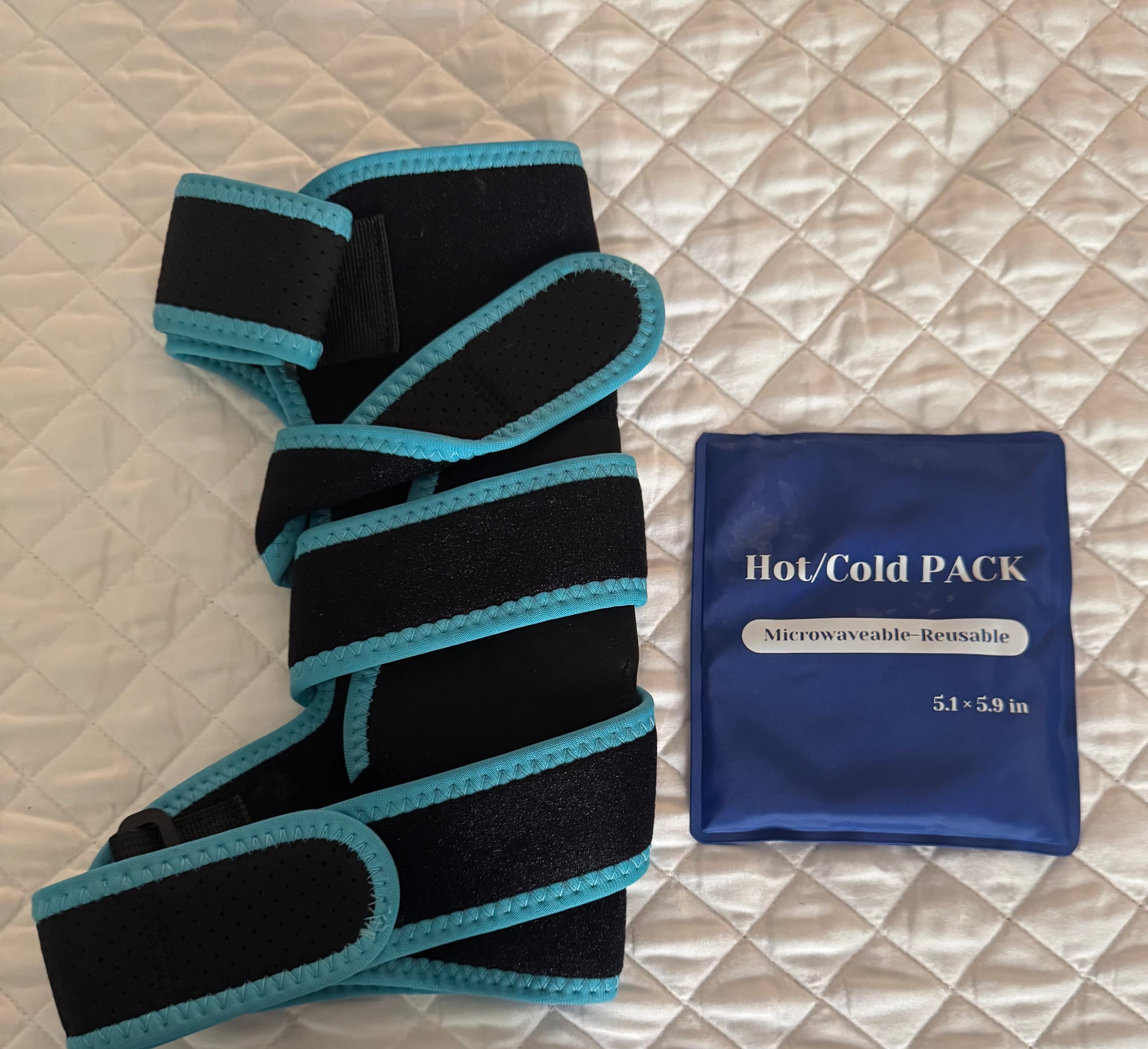 Premium Black & Blue Ankle Brace with Hot/Cold Pack – Adjustable Compression Support - Thumbnail 2