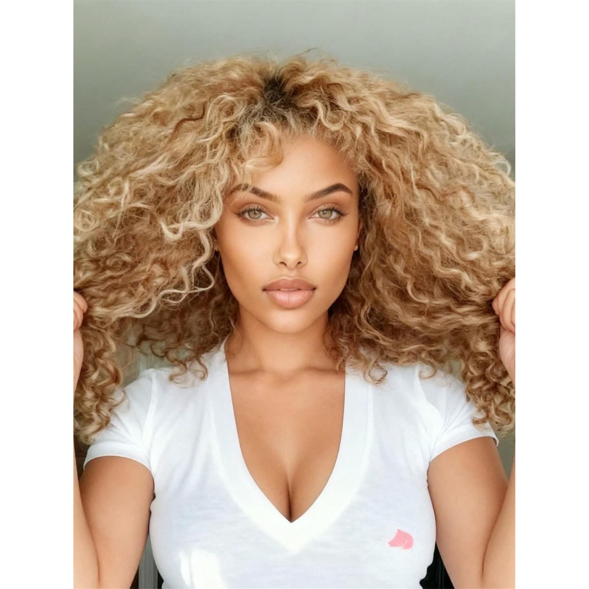 180 Density Ombre Brown Roots Ash Blonde Bob Deep Wave Lace Front Wigs Human Hair Pre Plucked Glueless Natural Hairline Brazilian - Thumbnail 4