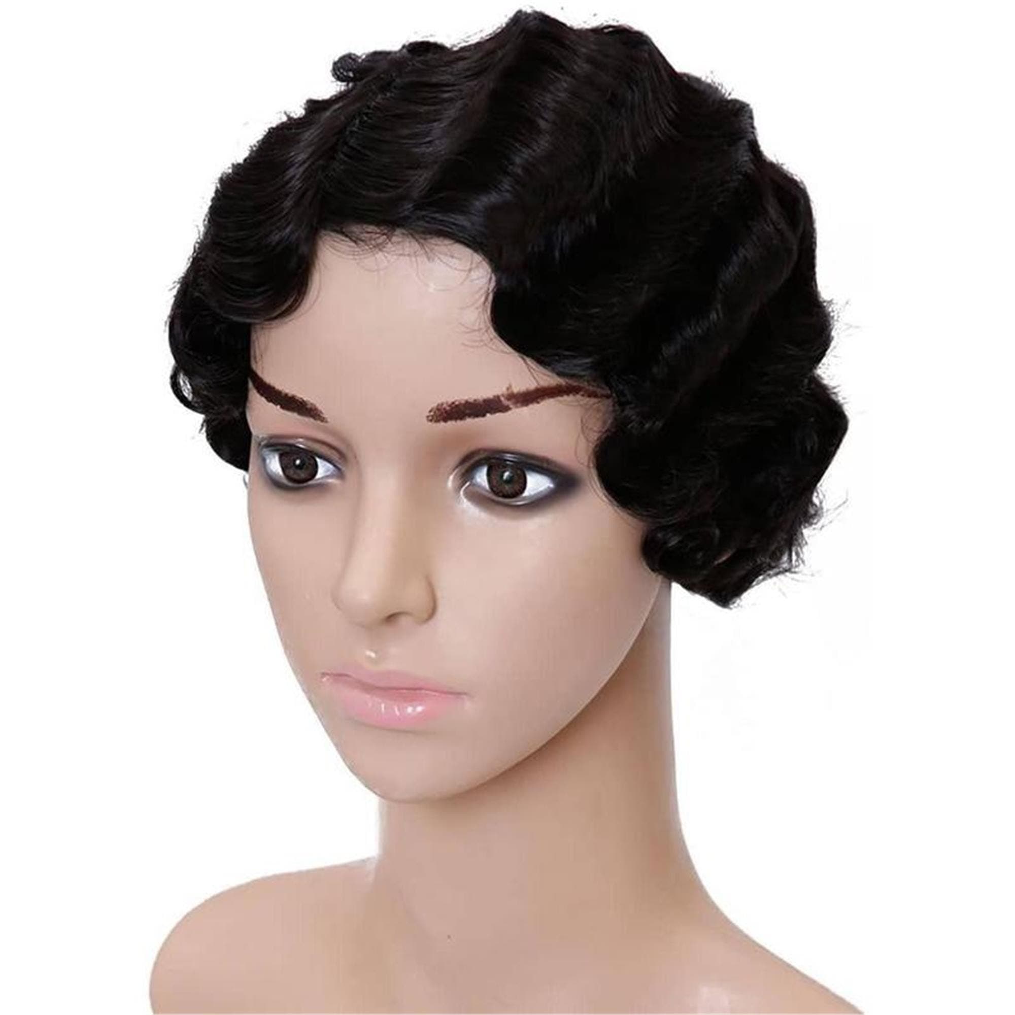 Black Finger Wave Beauty Full WigSpecification - Thumbnail 3