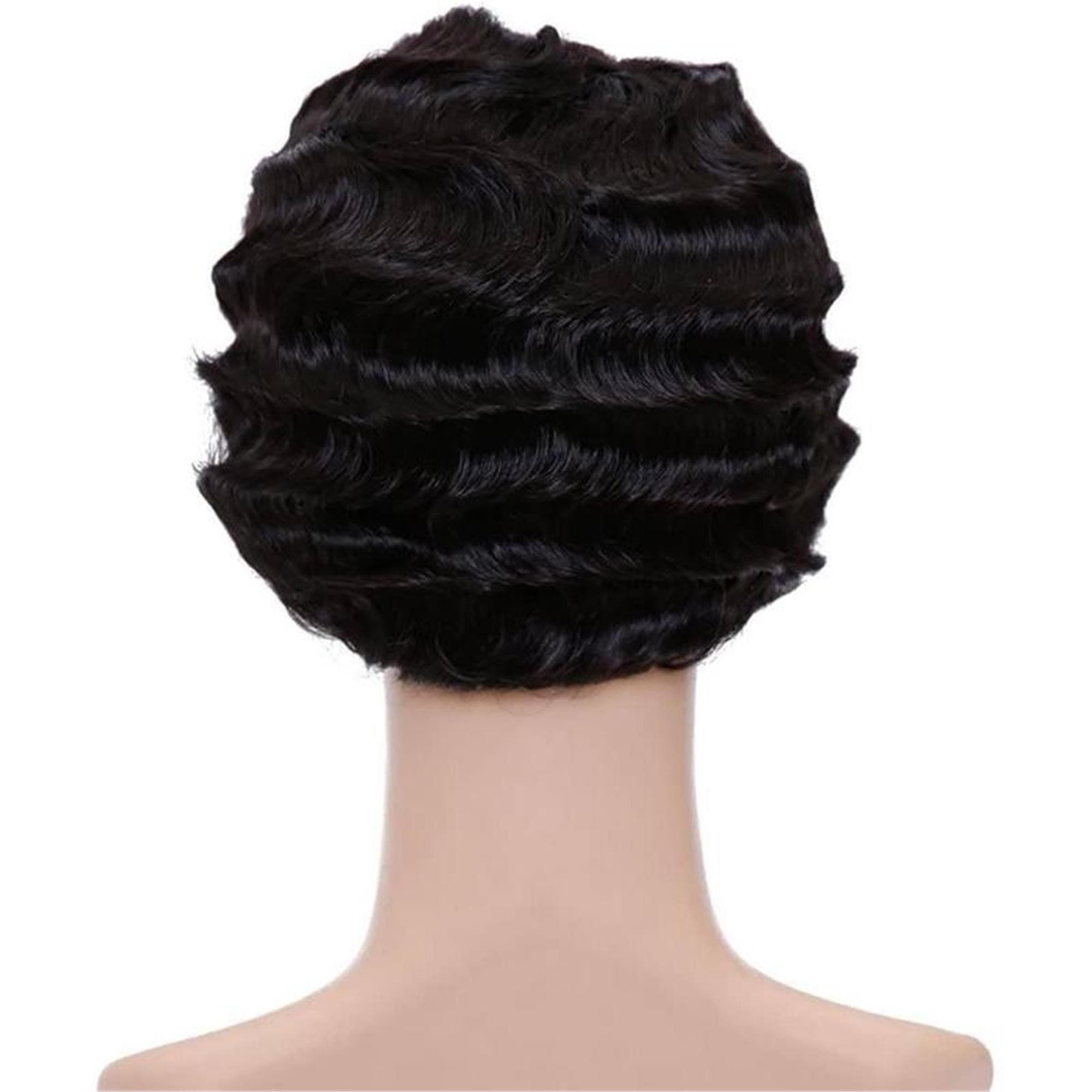 Black Finger Wave Beauty Full WigSpecification - Thumbnail 2