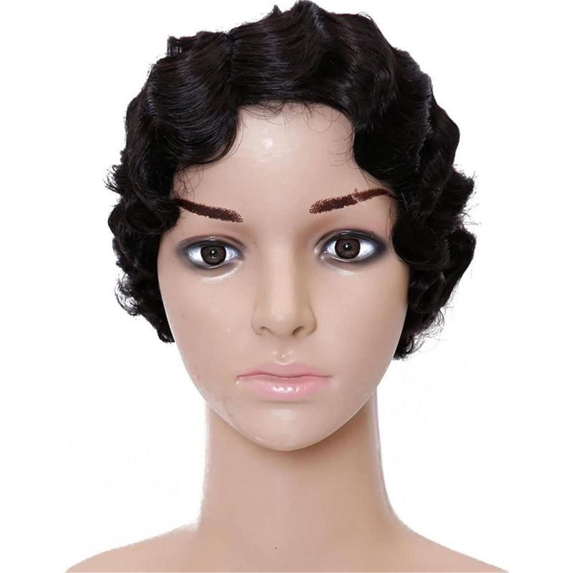 Black Finger Wave Beauty Full WigSpecification - Thumbnail 4