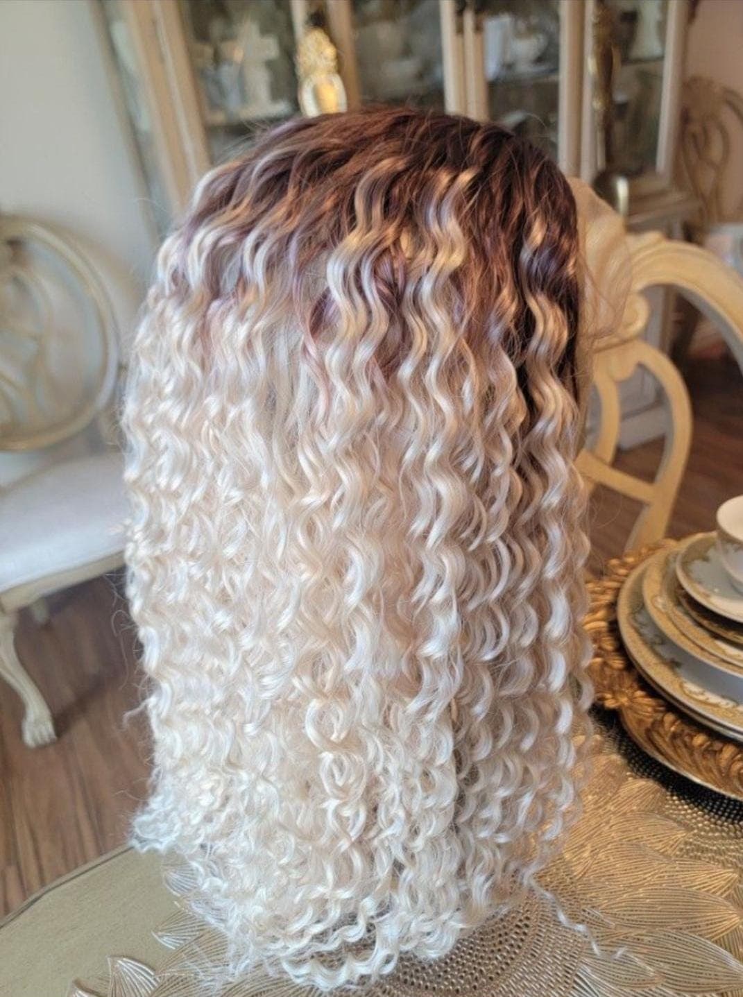 Long Deep Wave Ash Blonde Lace Front Wig - Thumbnail 7
