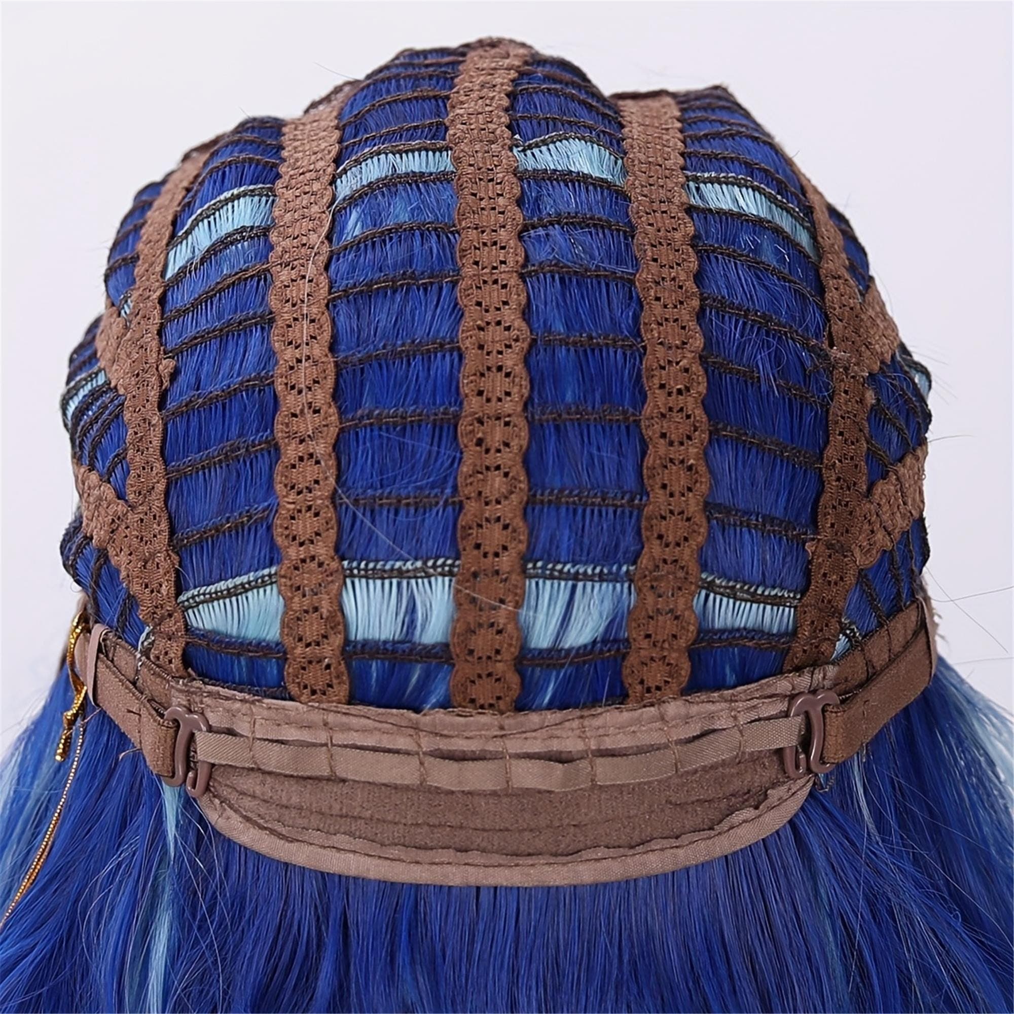 Blue 14-inch Elegant Highlights Curly Wig - Thumbnail 8