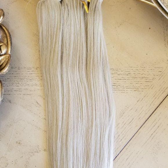 White Blonde Full Head Clip in Extension - Thumbnail 3