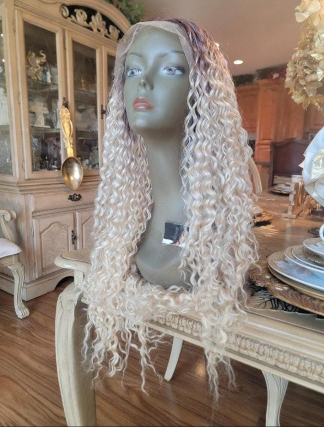 Long Deep Wave Ash Blonde Lace Front Wig - Thumbnail 13