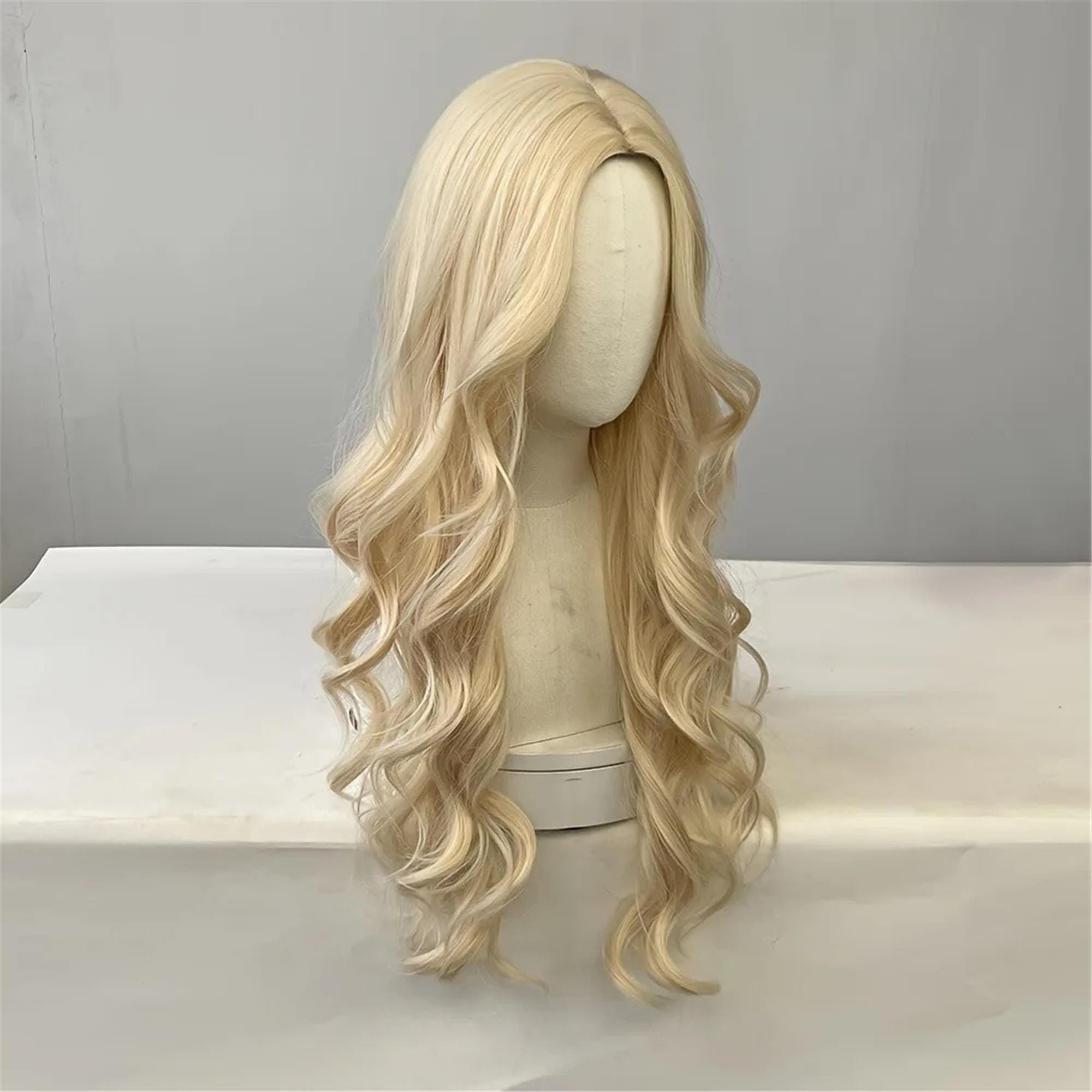 Golden Blonde Curly Wavy Full Wig!! - Thumbnail 5