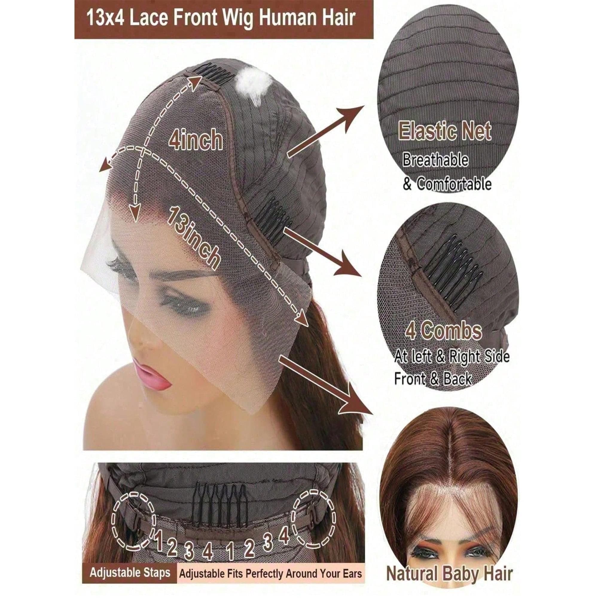 180 Density Ombre Brown Roots Ash Blonde Bob Deep Wave Lace Front Wigs Human Hair Pre Plucked Glueless Natural Hairline Brazilian - Thumbnail 5