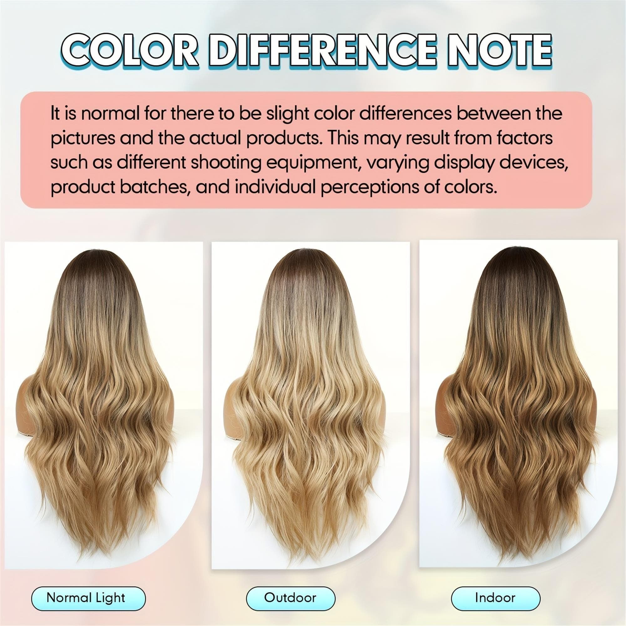 28 Inch Long Blonde to Dark Brown Ombre Wig Adjustable Rose Net -Looking Loose Waves (Blonde/Brown - Thumbnail 6