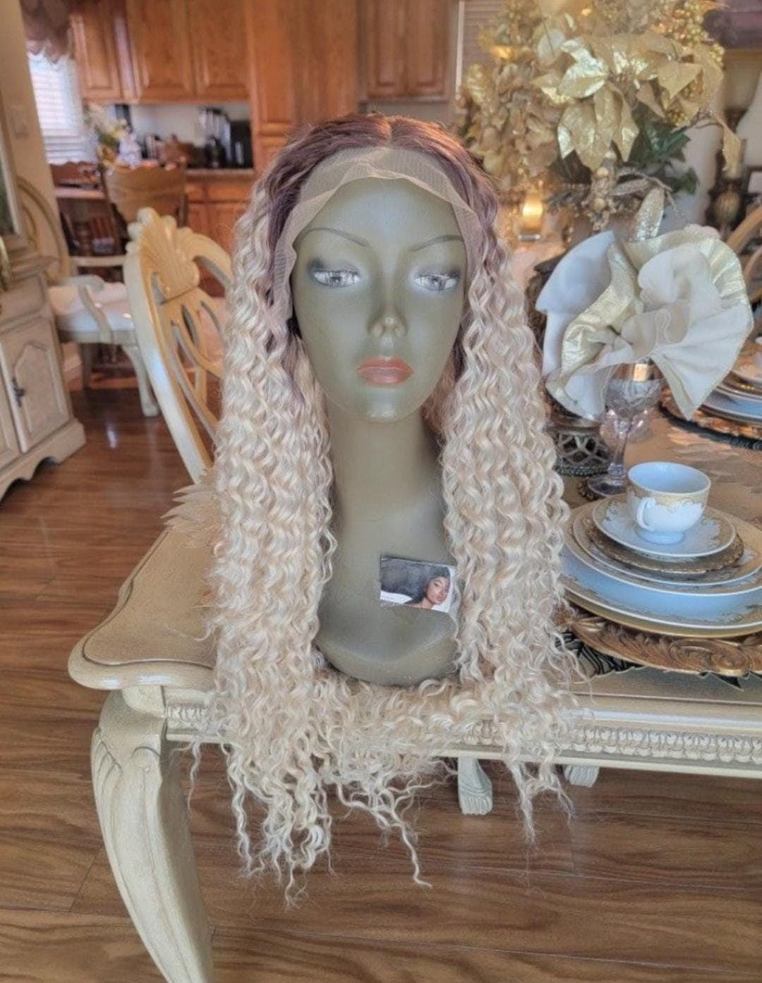 Long Deep Wave Ash Blonde Lace Front Wig - Thumbnail 11