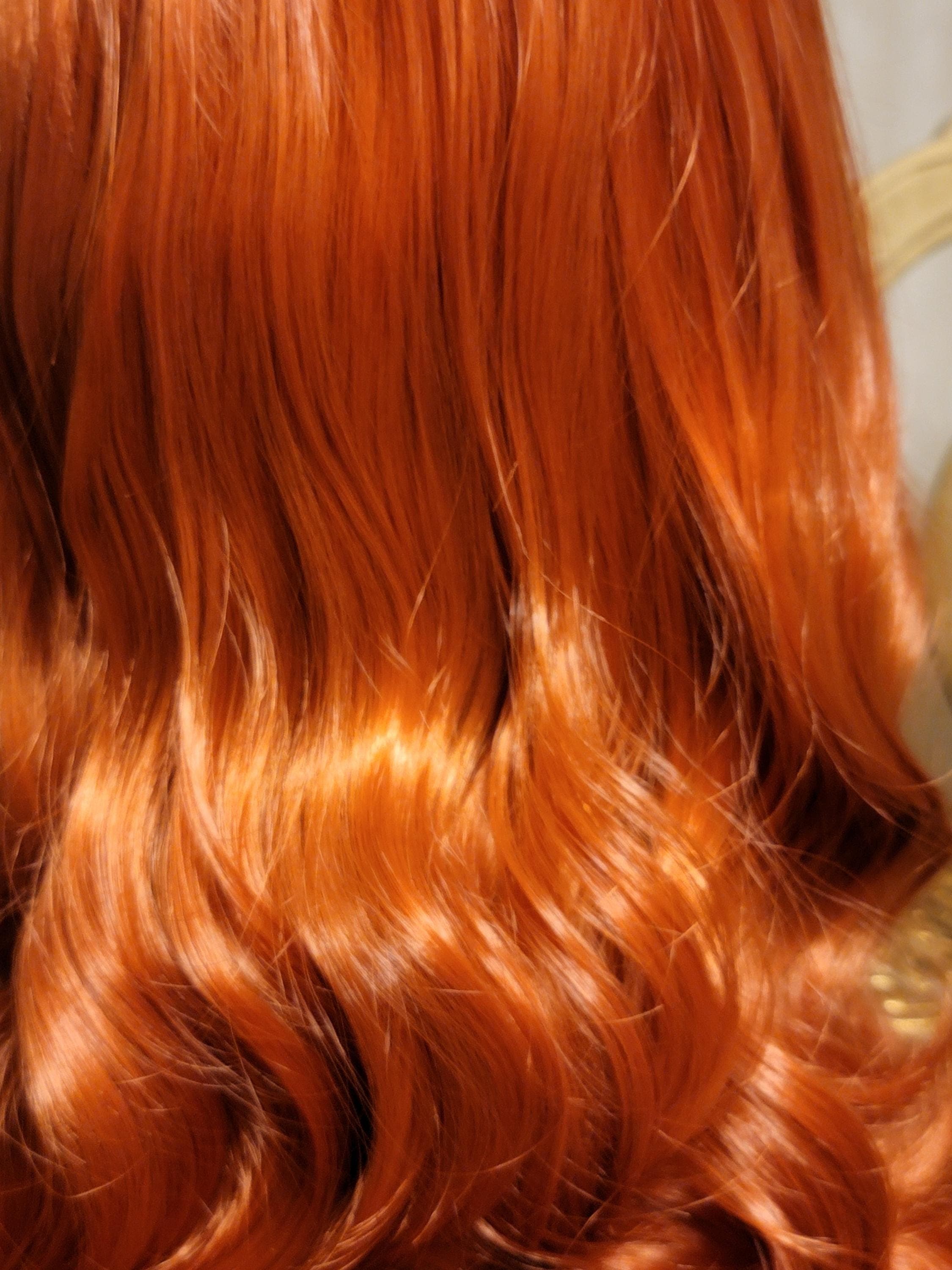 Copper Red Beauty Wavy Lace Front Wig Goddess Beauty Wig Auburn - Thumbnail 5