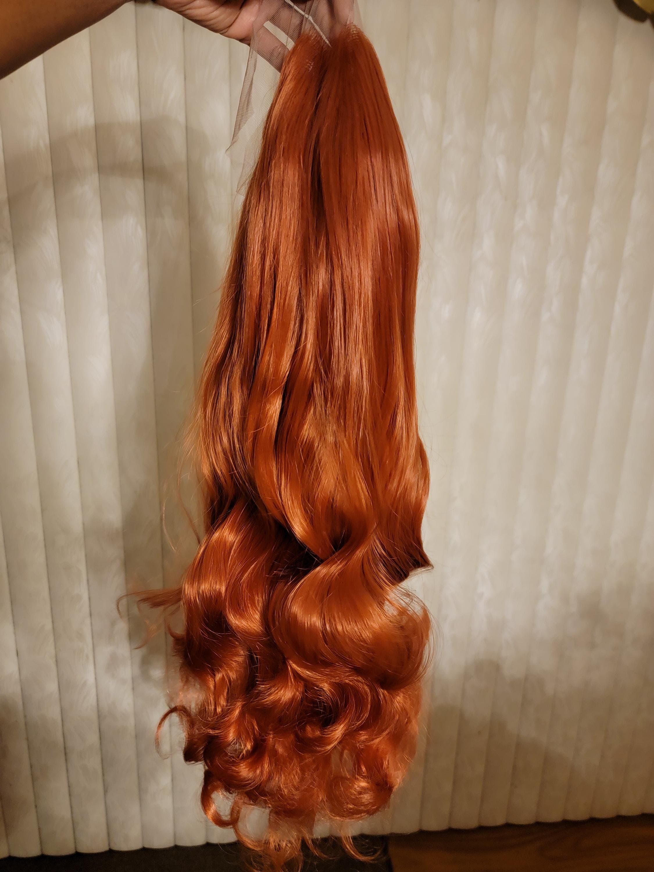 Copper Red Beauty Wavy Lace Front Wig Goddess Beauty Wig Auburn - Thumbnail 6