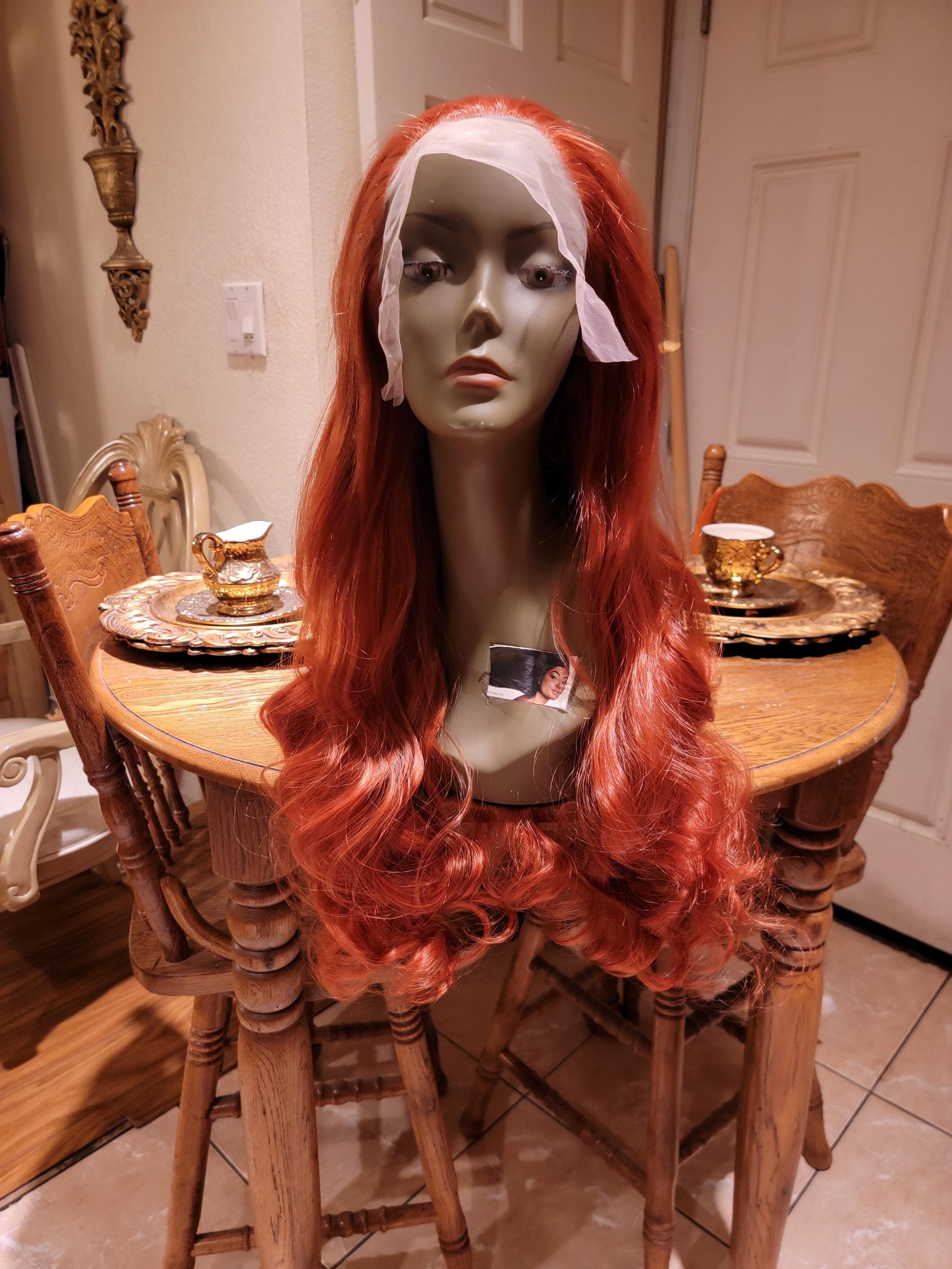 Copper Red Beauty Wavy Lace Front Wig Goddess Beauty Wig Auburn - Thumbnail 10