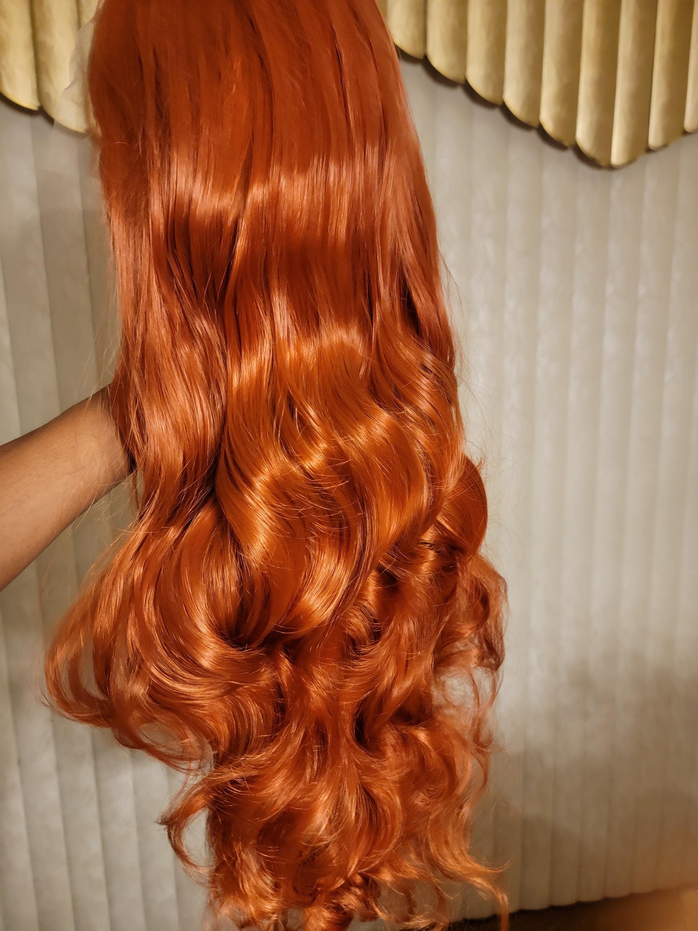 Copper Red Beauty Wavy Lace Front Wig Goddess Beauty Wig Auburn - Thumbnail 7