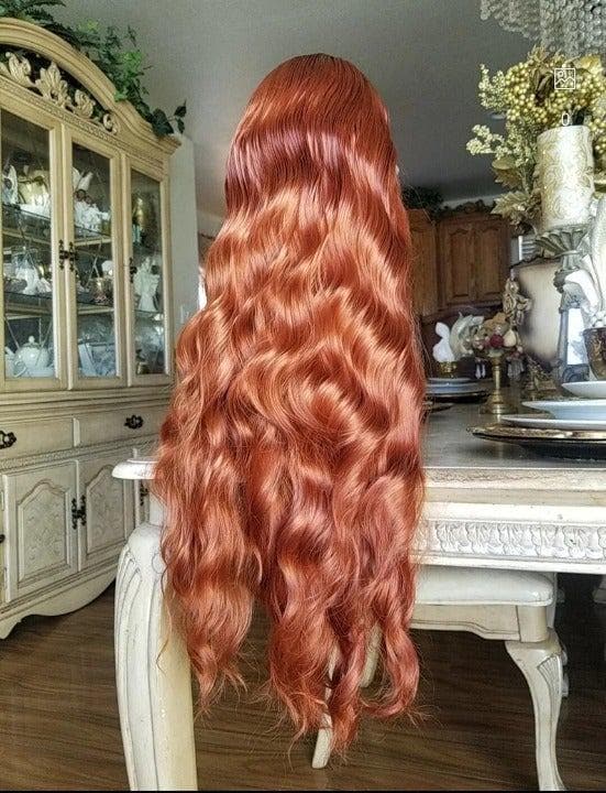 Copper Wavy Lace Front Wig - Thumbnail 6