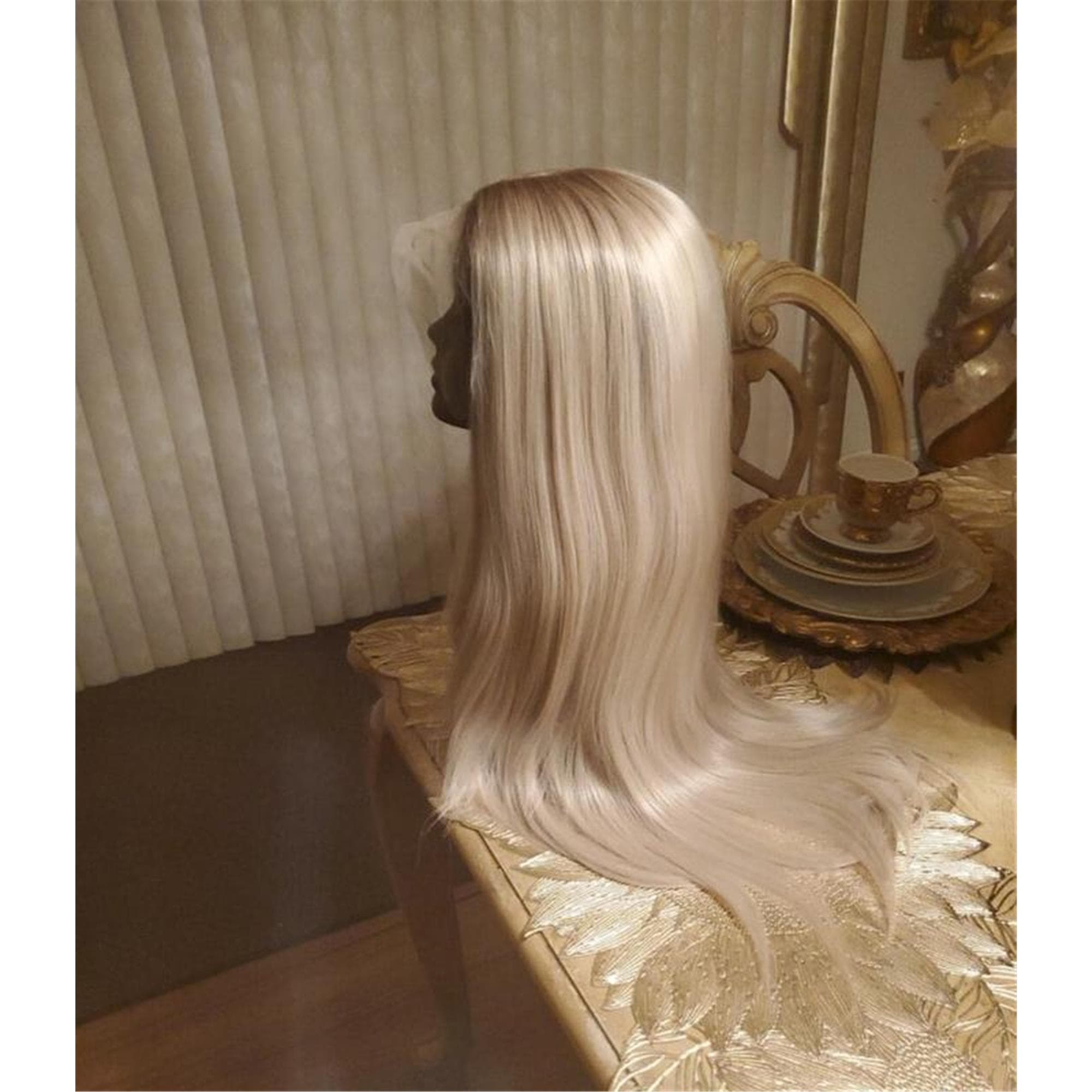 22” PLATINUM ash blonde ombre straight lace front wig *NEW* - Thumbnail 8
