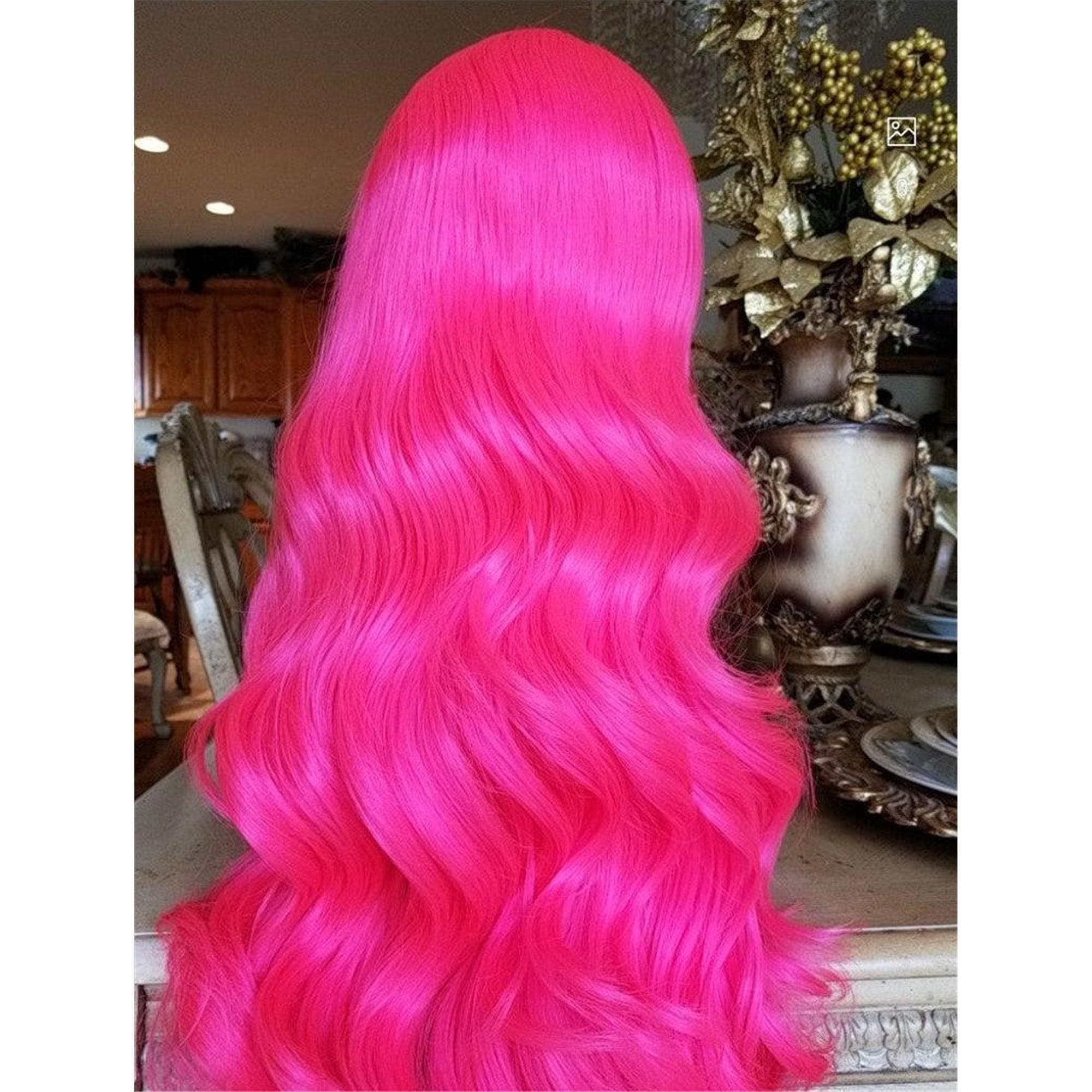 Wavy Hot Pink Beauty Wavy Lace Front Wig