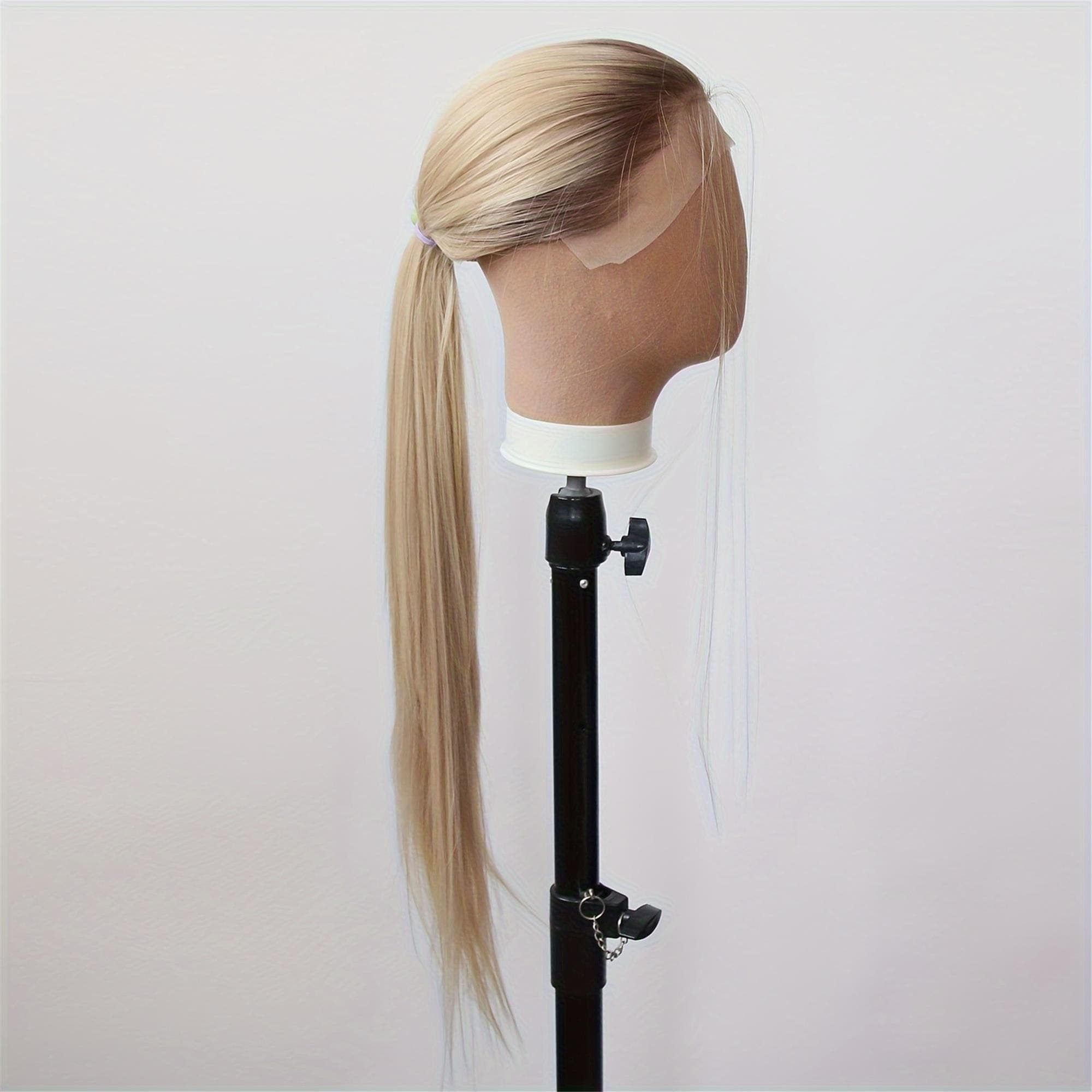 Ombre Honey Blonde Brown Synthetic Lace Front Wig 13X4 Inch Ombre Dirty Platinum Blonde Long Straight Lace Front Synthetic Wig with Pre - Thumbnail 3